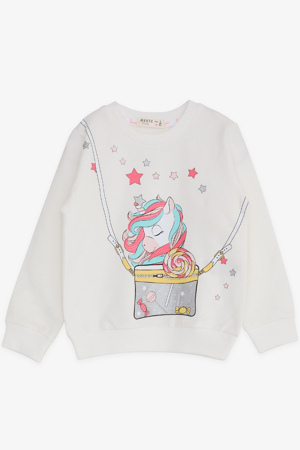 Breeze Kız Çocuk Sweatshirt Unicorn Ekru (2-3 Yaş)