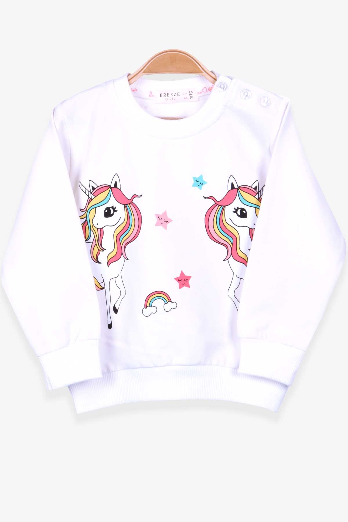 Breeze Kız Çocuk Sweatshirt Unicorn Ekru (1.5-3 Yaş)