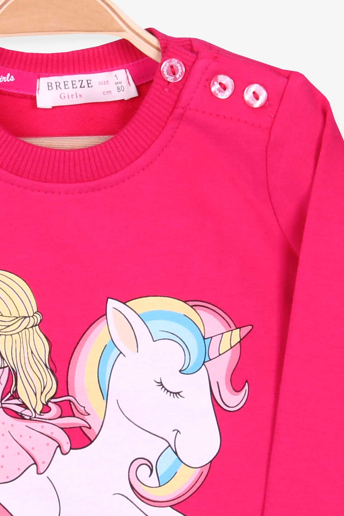 Breeze Kız Çocuk Sweatshirt Unicorn Fuşya (1-4 Yaş)