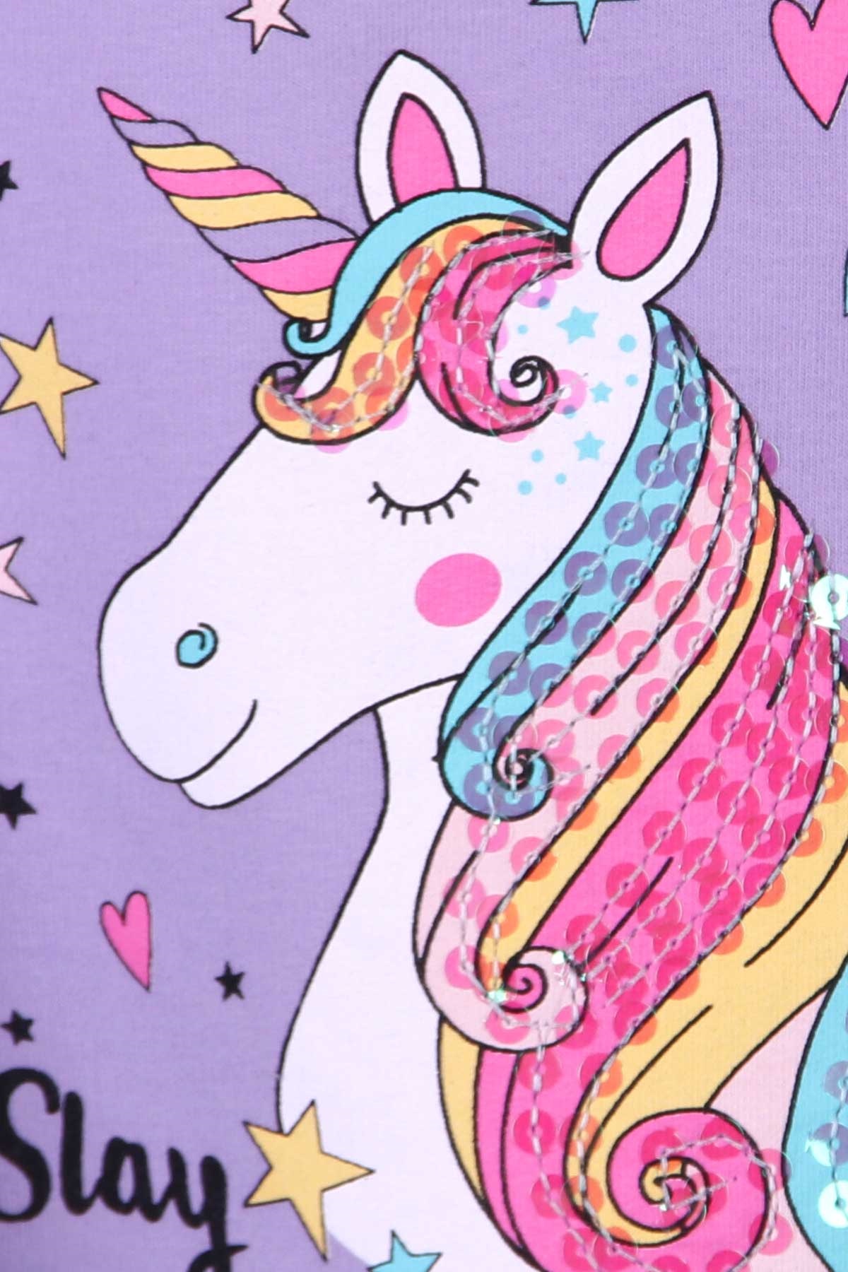 Breeze Kız Çocuk Sweatshirt Unicorn Lila (2-6 Yaş)