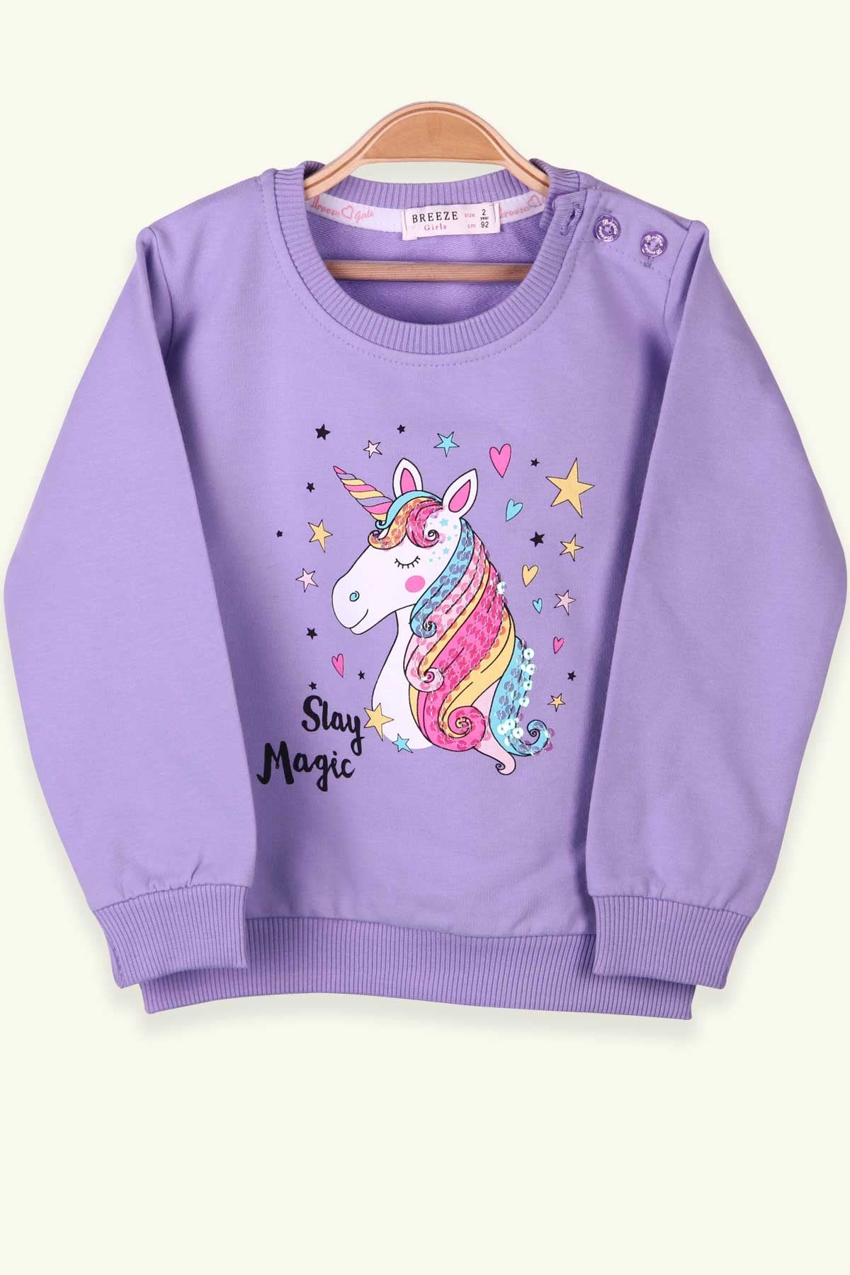Breeze Kız Çocuk Sweatshirt Unicorn Lila (2-6 Yaş)