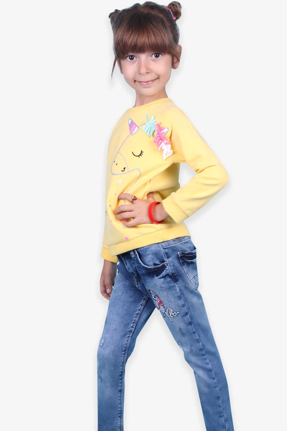 Breeze Kız Çocuk Sweatshirt Unicorn Sarı (1.5 Yaş)