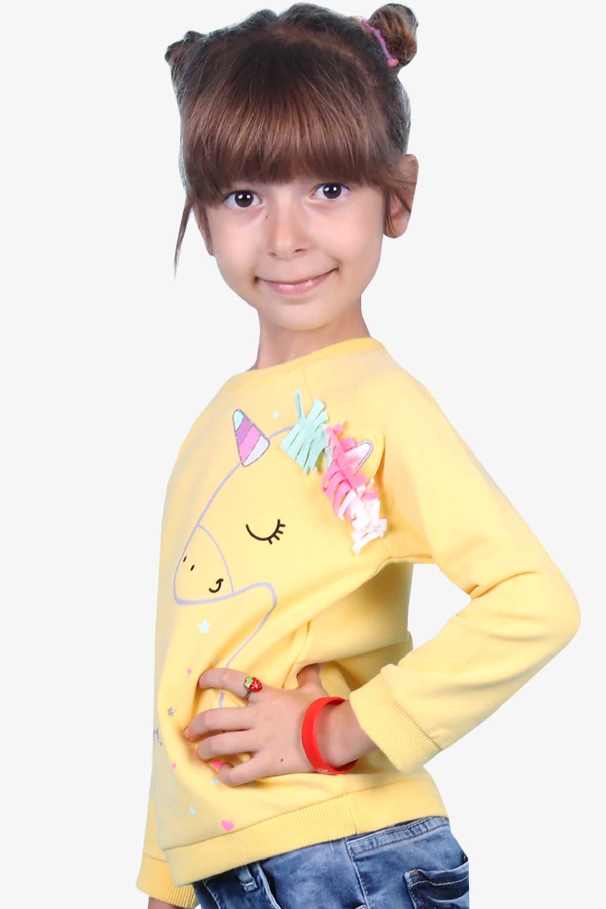 Breeze Kız Çocuk Sweatshirt Unicorn Sarı (1.5 Yaş)