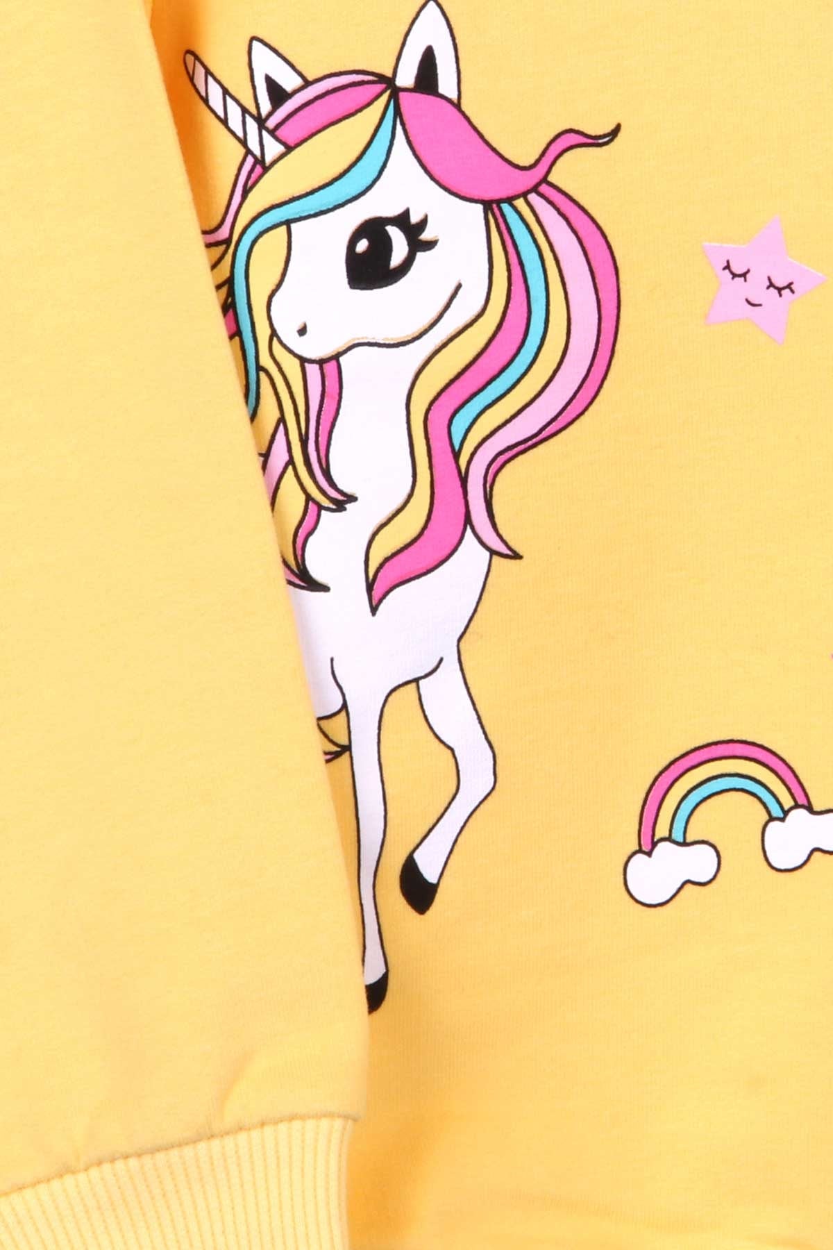 Breeze Kız Çocuk Sweatshirt Unicorn Sarı (1.5-5 Yaş)