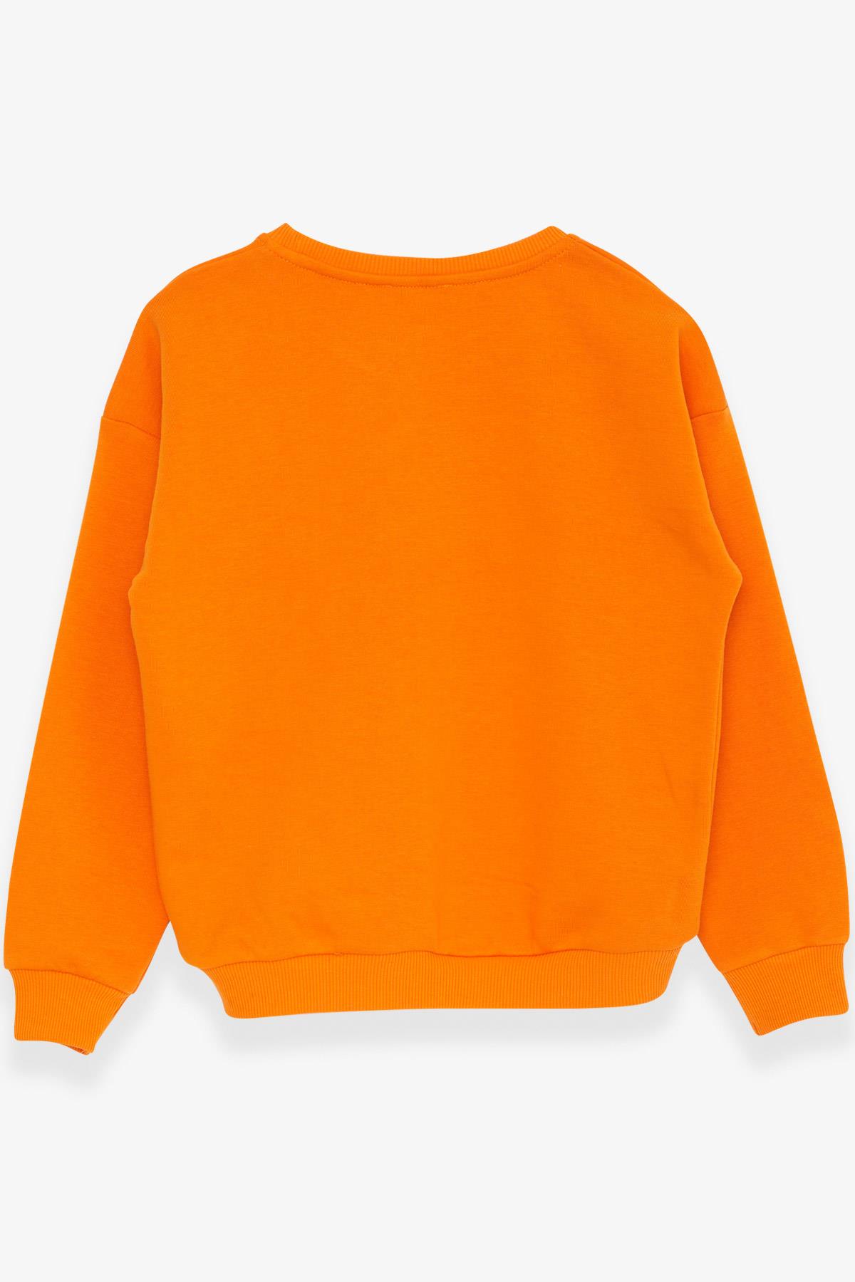 Breeze Kız Çocuk Sweatshirt Yazı Baskılı Turuncu (9-14 Yaş)