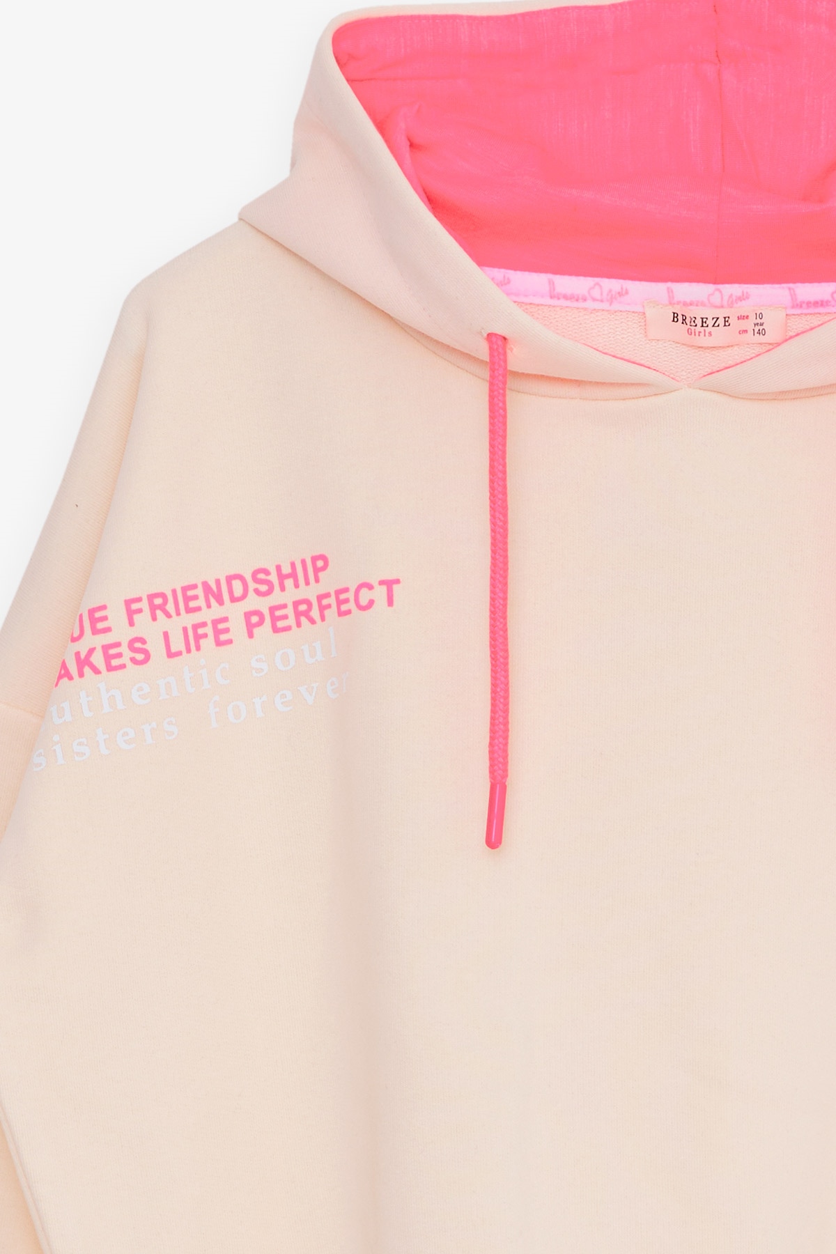Breeze Kız Çocuk Sweatshirt Yazı Baskılı Krem (9-14 Yaş)