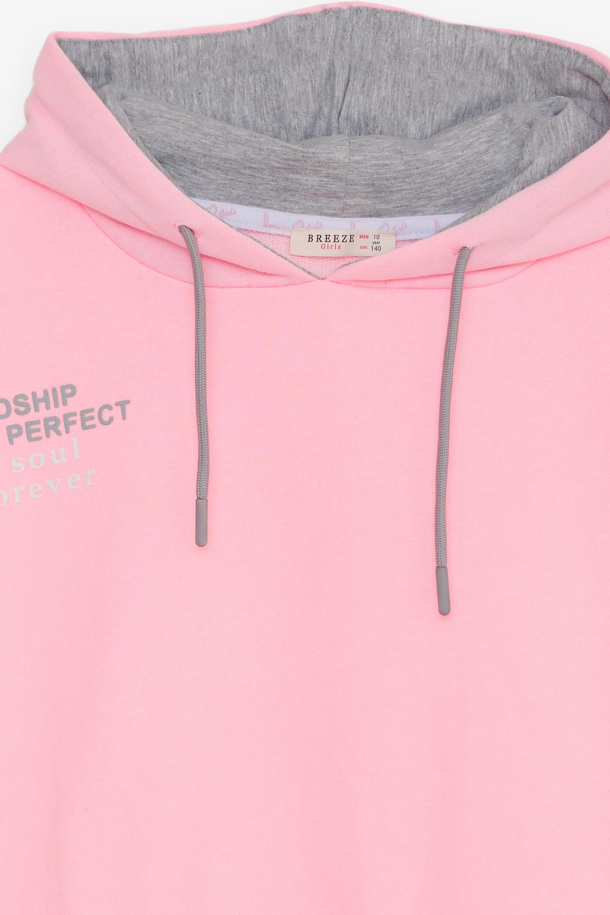 Breeze Kiz Çocuk Sweatshirt Yazi Baskili Neon Pembe (9-14 Yaş)