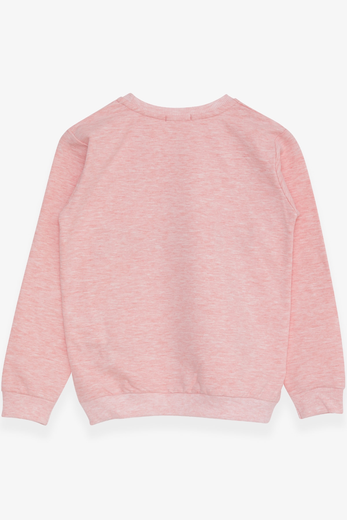 Breeze Kız Çocuk Sweatshirt Yazı Baskılı Pullu Somon Melanj (8-14 Yaş)