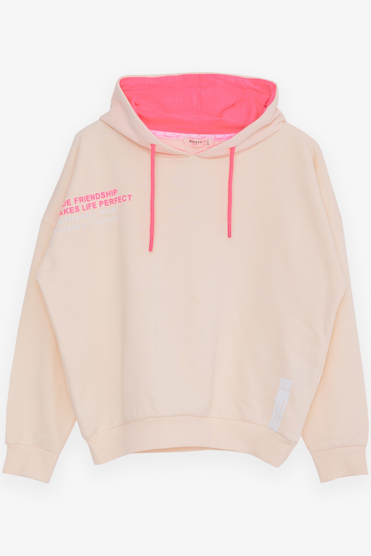 Breeze Kız Çocuk Sweatshirt Yazı Baskılı Krem (9-14 Yaş)