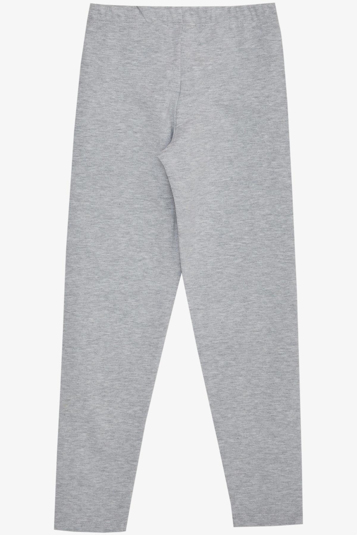 Breeze Kız Çocuk Tayt Basic Açık Gri Melanj (4-8 Yaş)