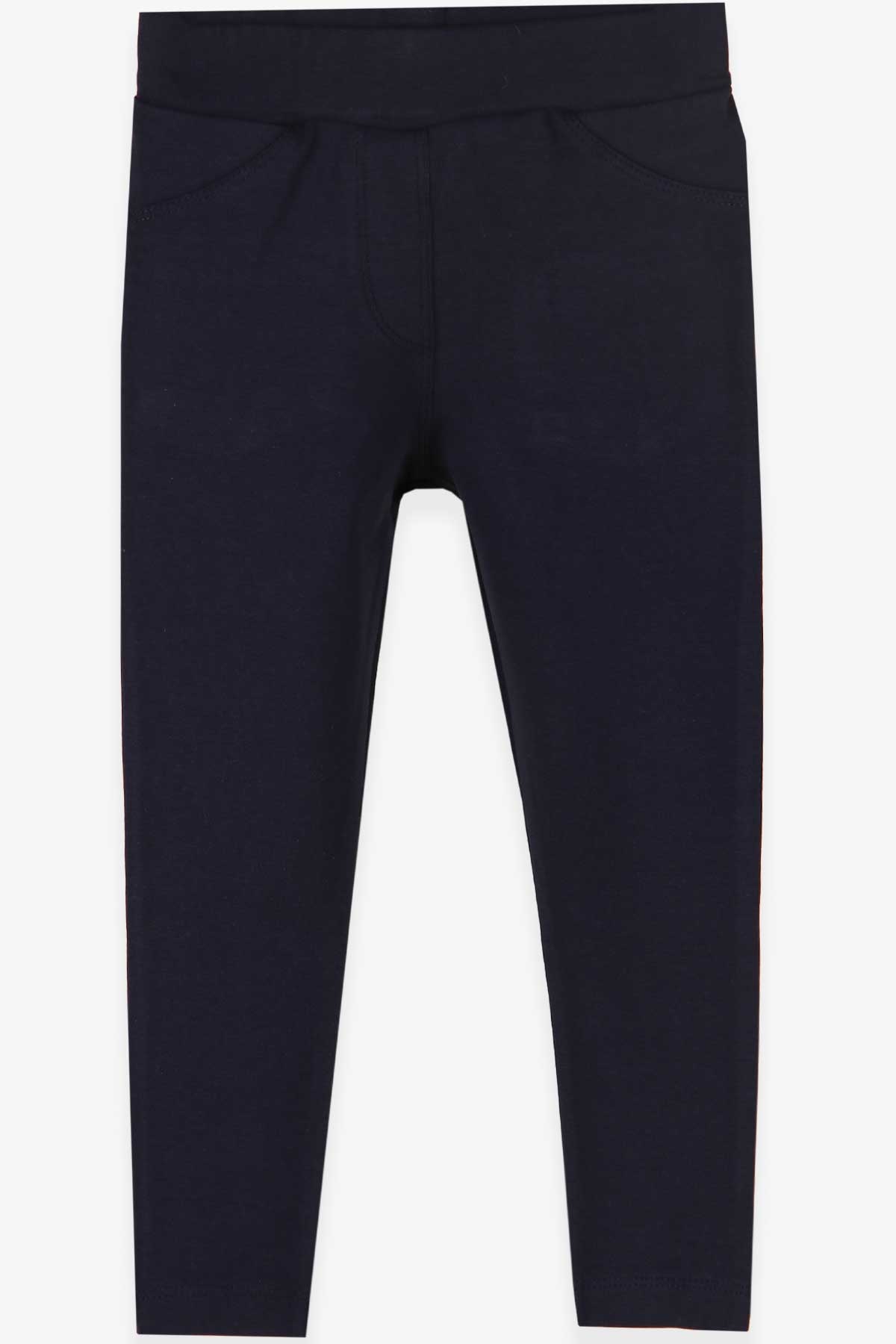 Breeze Kız Çocuk Tayt Basic Arkası Cepli Lacivert (3-7 Yaş)