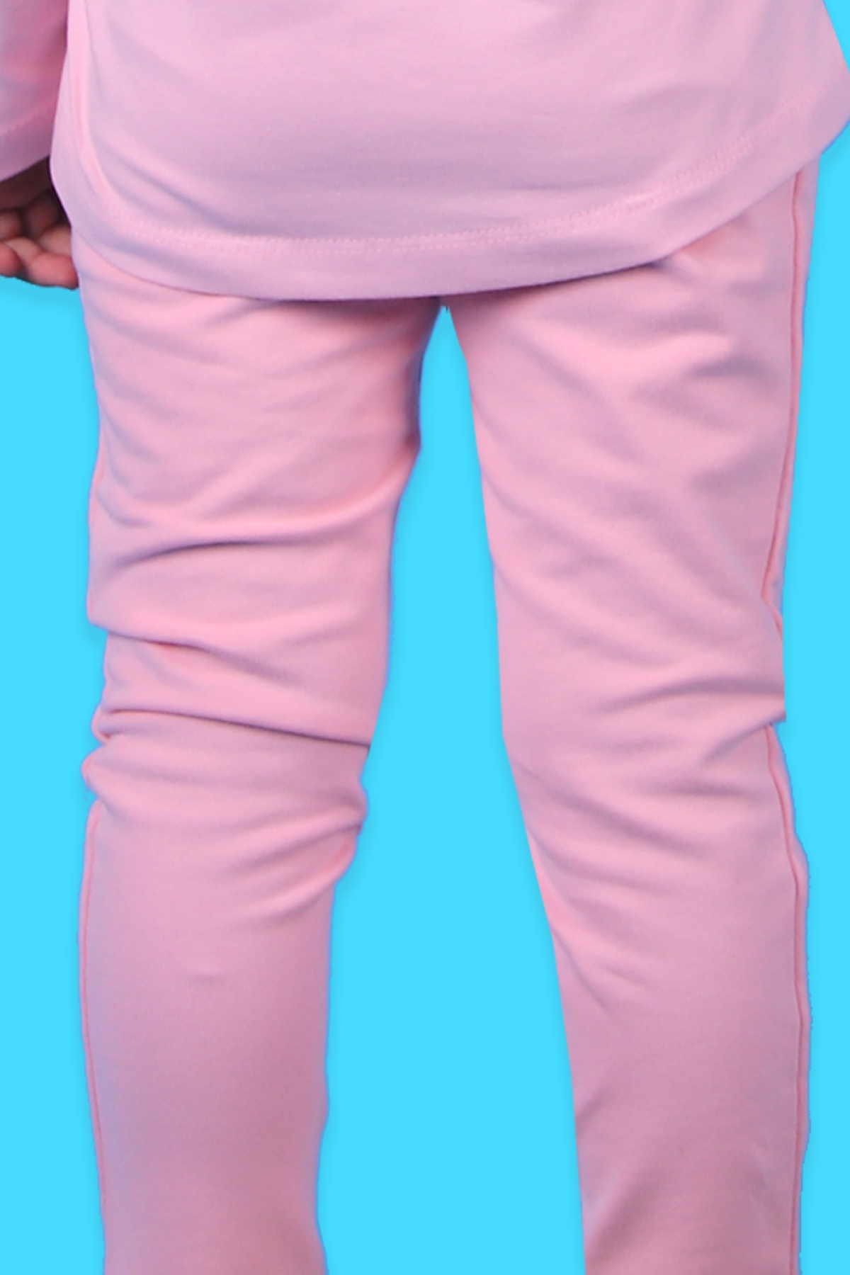 Breeze Kız Çocuk Tayt Basic Cep Desenli Pudra (4-8 Yaş)