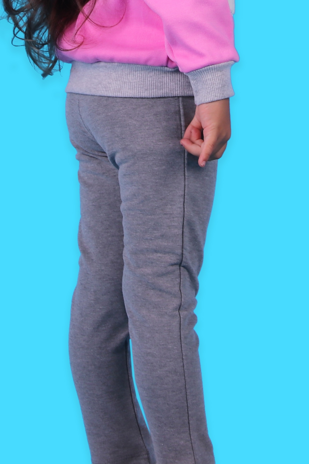 Breeze Kız Çocuk Tayt Basic Cep Desenli Gri (4-8 Yaş)
