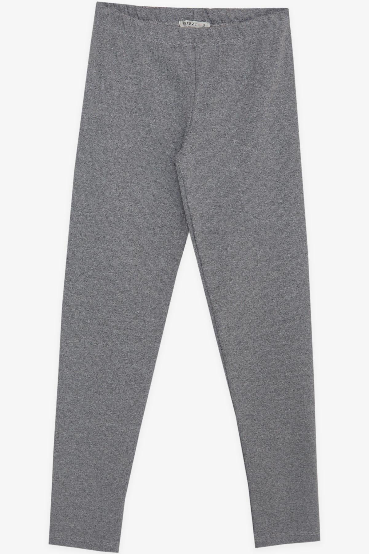 Breeze Kız Çocuk Tayt Basic Gri Melanj (9-14 Yaş)