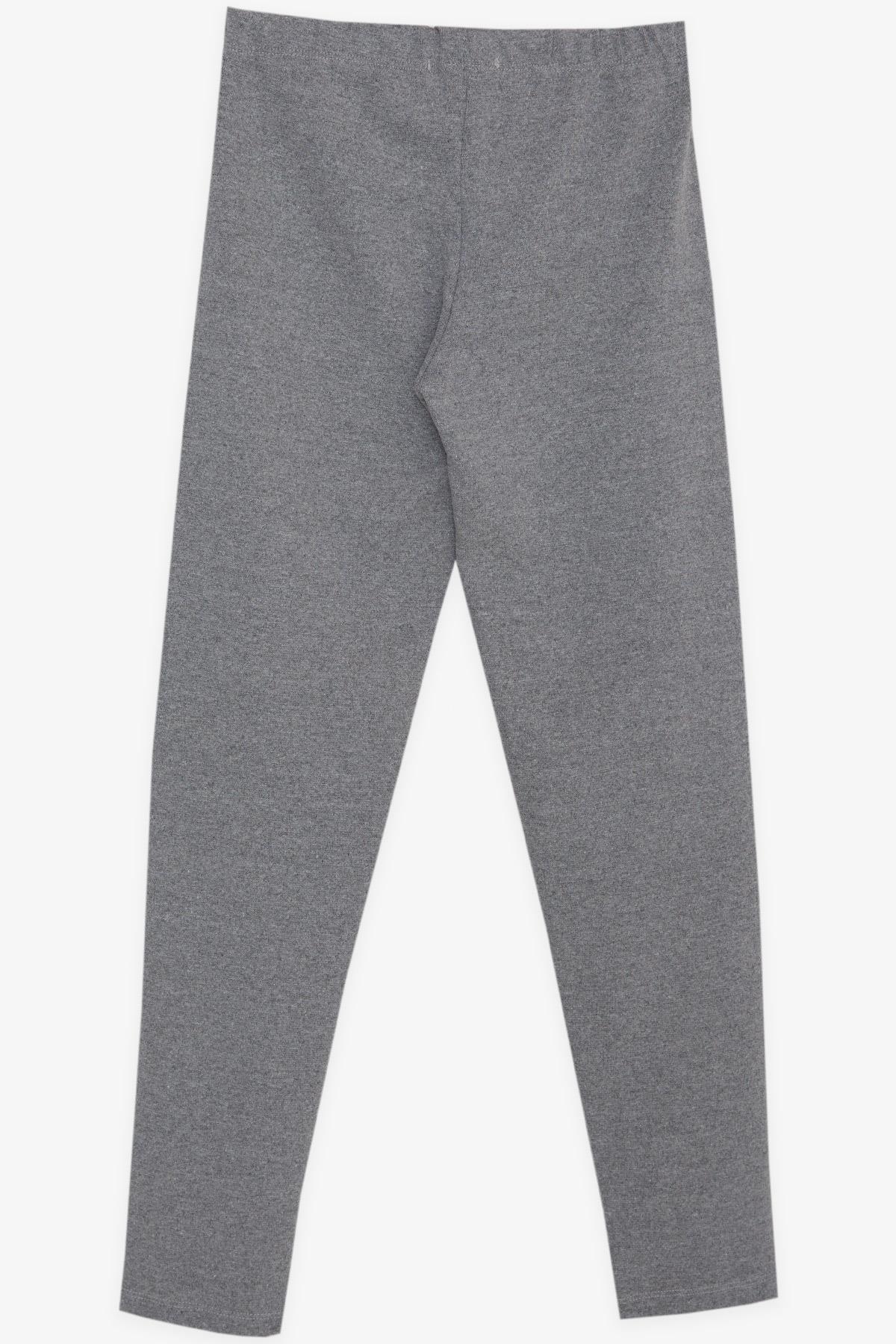 Breeze Kız Çocuk Tayt Basic Gri Melanj (9-14 Yaş)