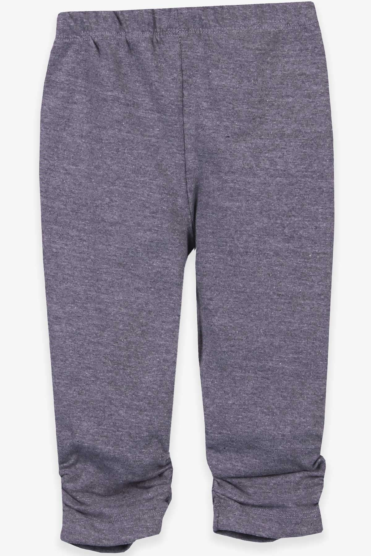 Breeze Kız Çocuk Tayt Basic Paçaları Büzgülü Füme Melanj (1.5-5 Yaş)