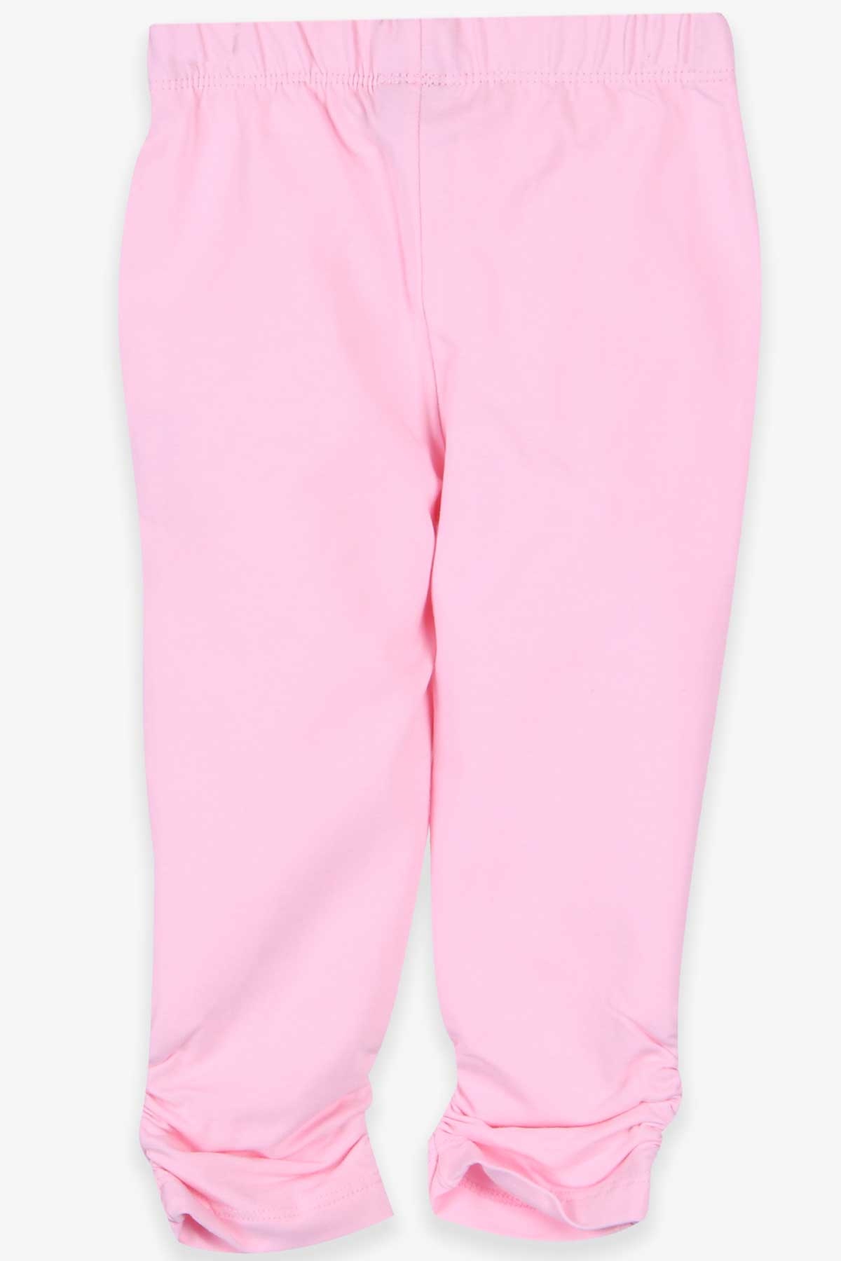 Breeze Kız Çocuk Tayt Basic Paçaları Büzgülü Pudra (1.5-5 Yaş)