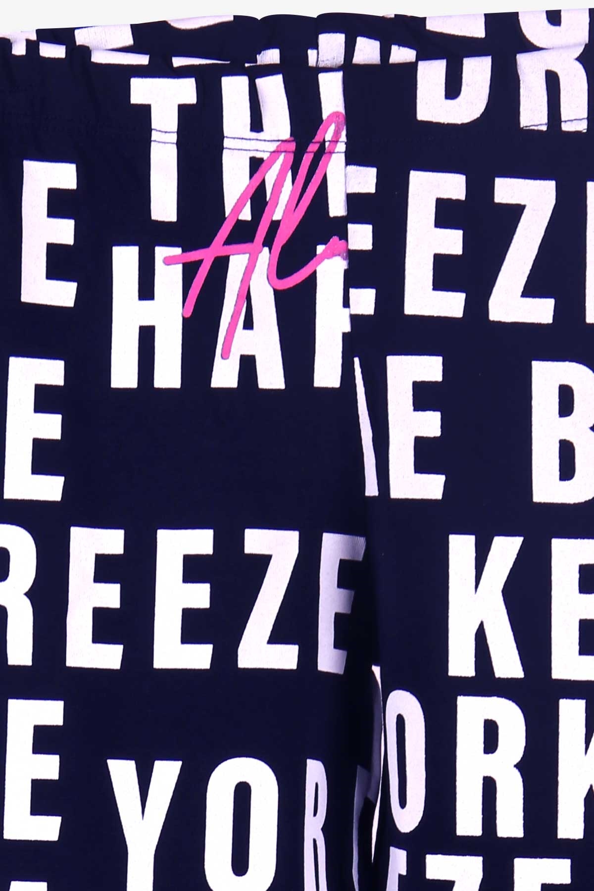 Breeze Kız Çocuk Tayt Baskılı Breeze Lacivert (9-14 Yaş)