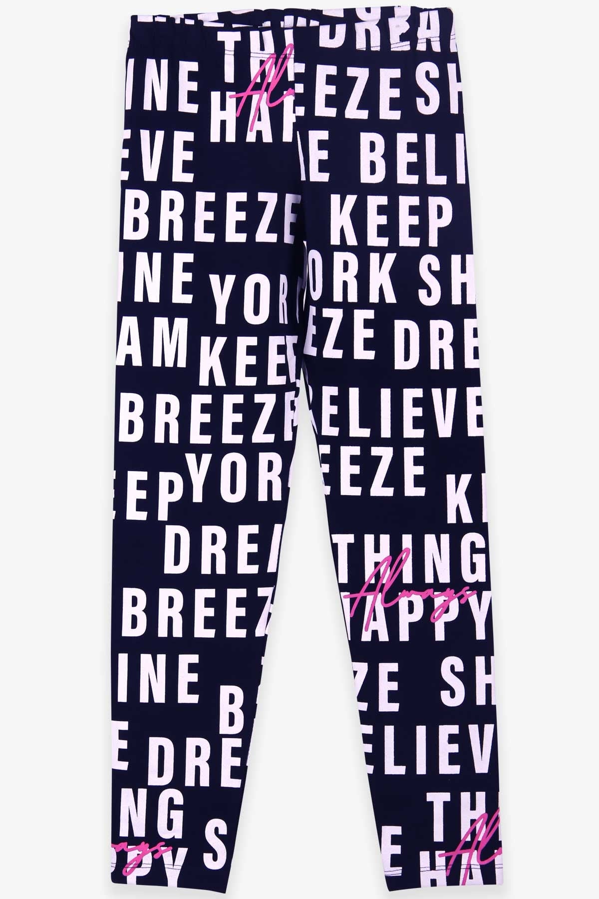 Breeze Kız Çocuk Tayt Baskılı Breeze Lacivert (9-14 Yaş)