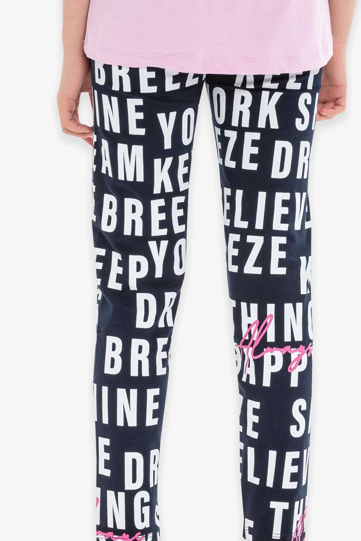 Breeze Kız Çocuk Tayt Baskılı Breeze Lacivert (9-14 Yaş)