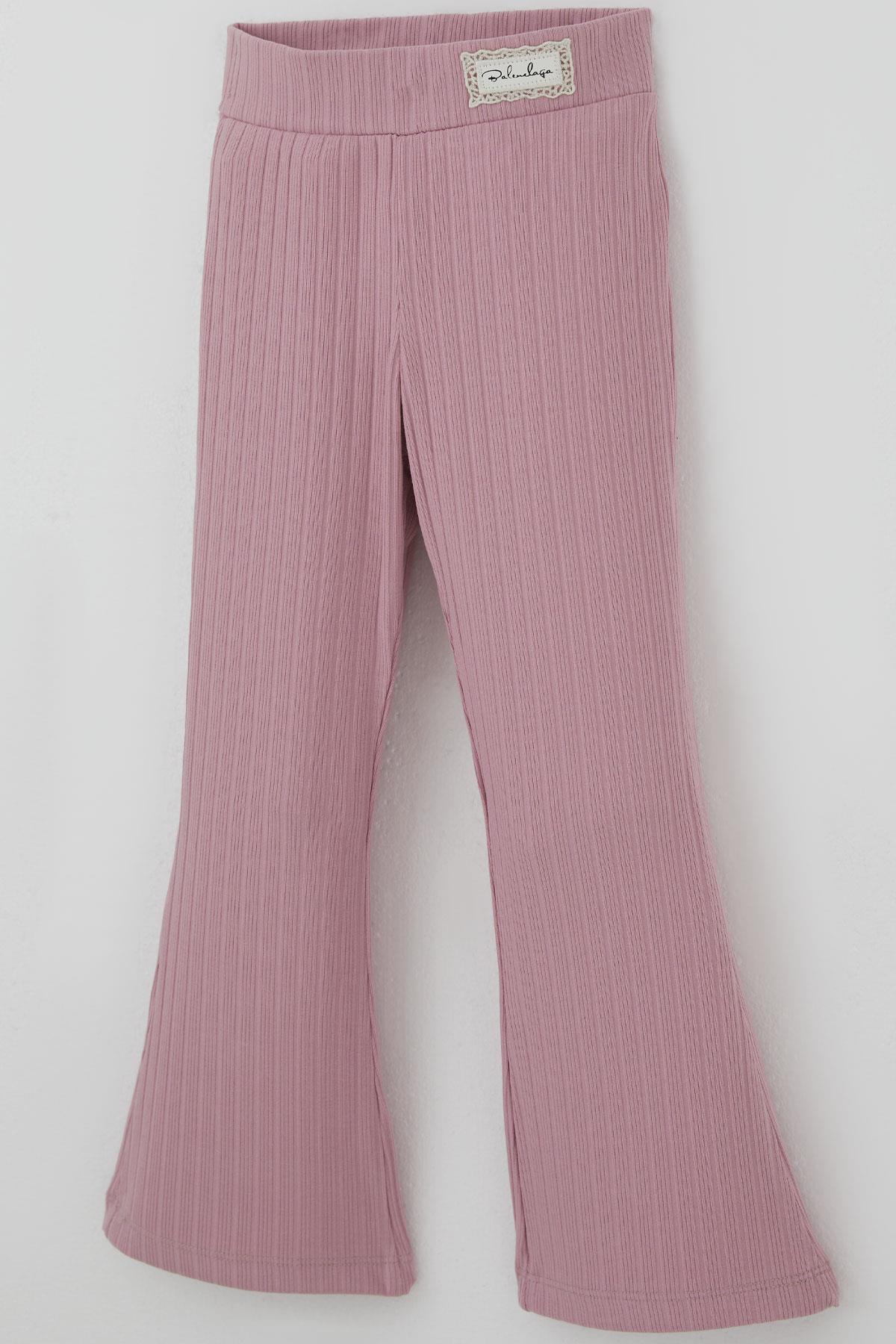 Breeze Kız Çocuk Tayt Bel Kısmı Arma Aksesuar Detaylı Gülkurusu (3-7 Yaş)