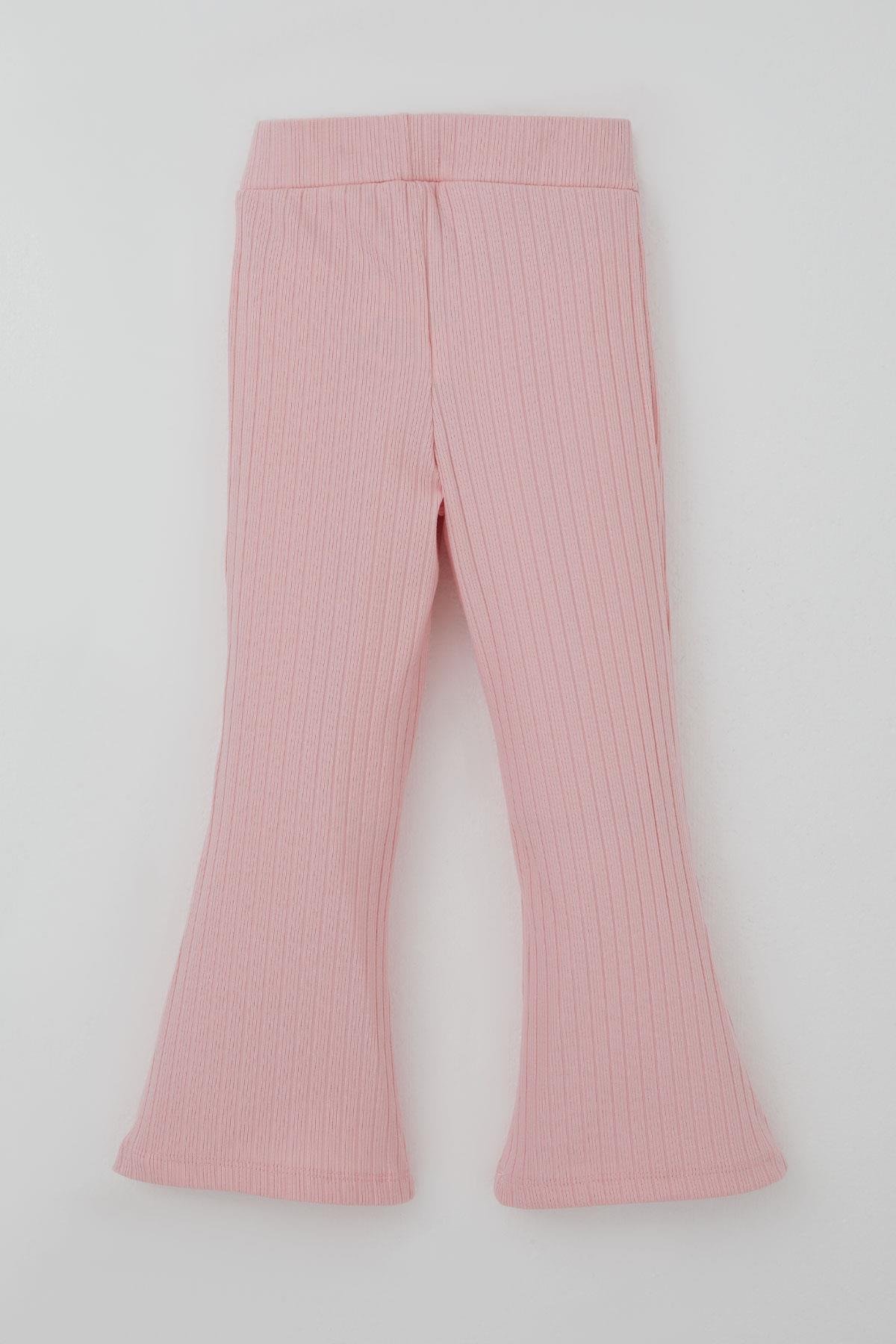 Breeze Kız Çocuk Tayt Bel Kısmı Arma Aksesuar Detaylı Pembe (3-7 Yaş)