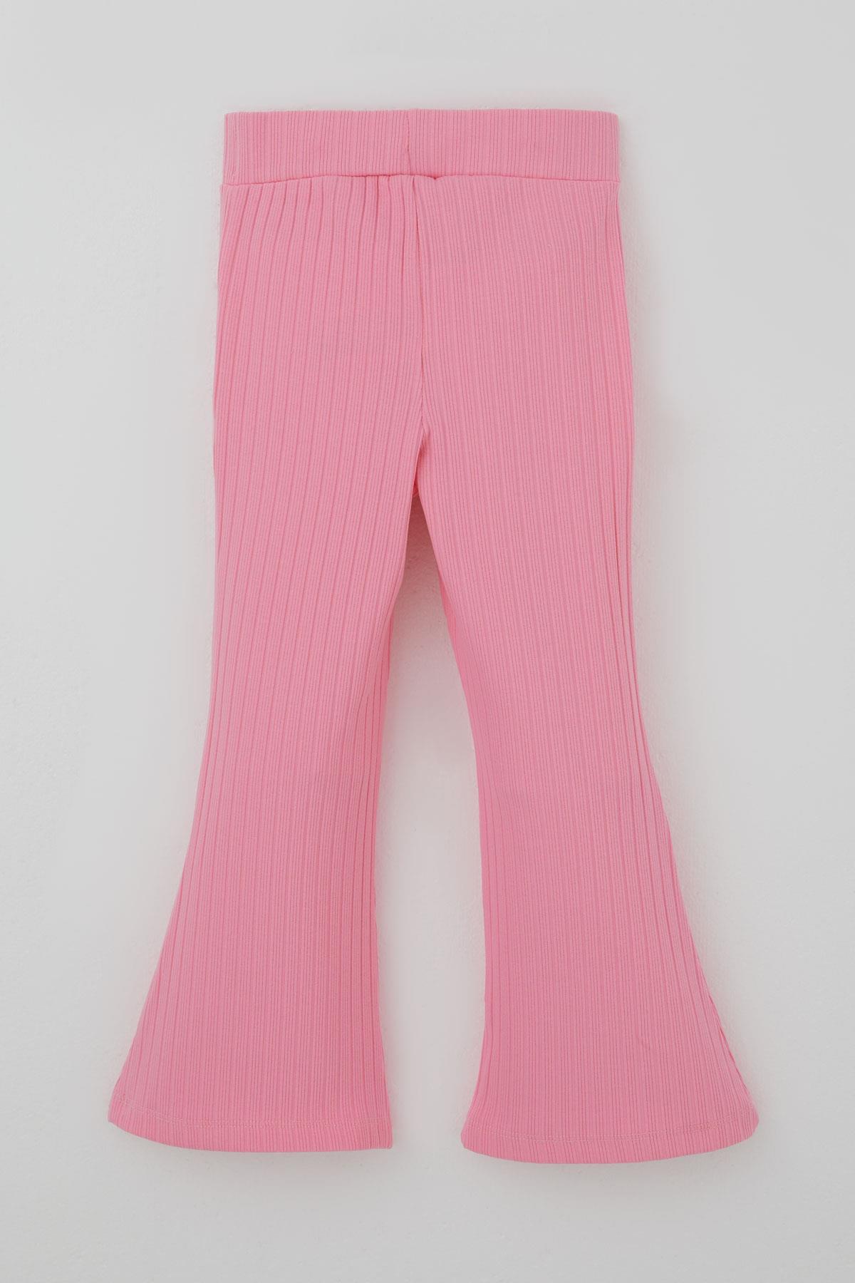 Breeze Kız Çocuk Tayt Bel Kısmı Arma Aksesuar Detaylı Pembe (3-7 Yaş)