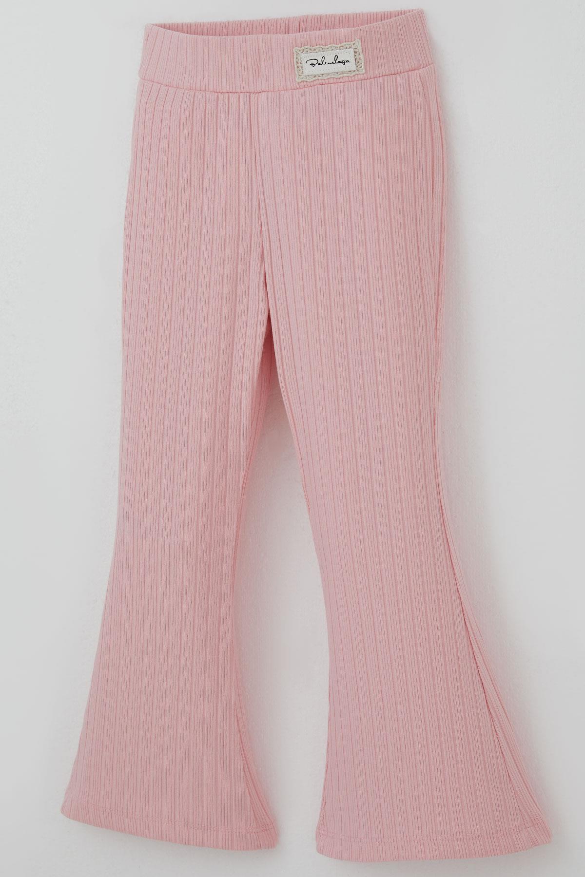 Breeze Kız Çocuk Tayt Bel Kısmı Arma Aksesuar Detaylı Pembe (3-7 Yaş)