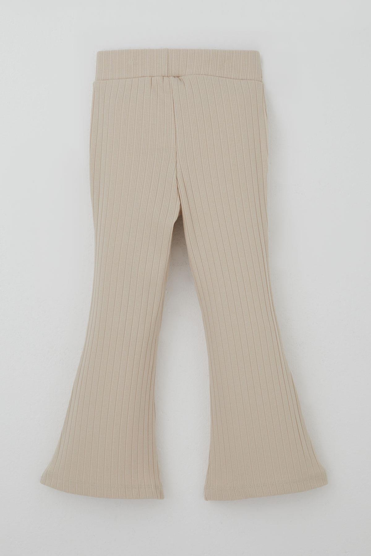 Breeze Kız Çocuk Tayt Bel Kısmı Arma Aksesuar Detaylı Bej (3-7 Yaş)