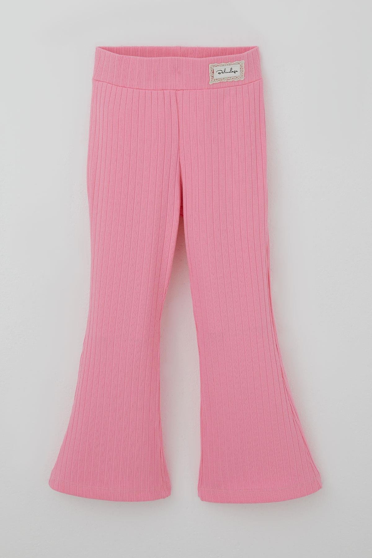 Breeze Kız Çocuk Tayt Bel Kısmı Arma Aksesuar Detaylı Pembe (3-7 Yaş)