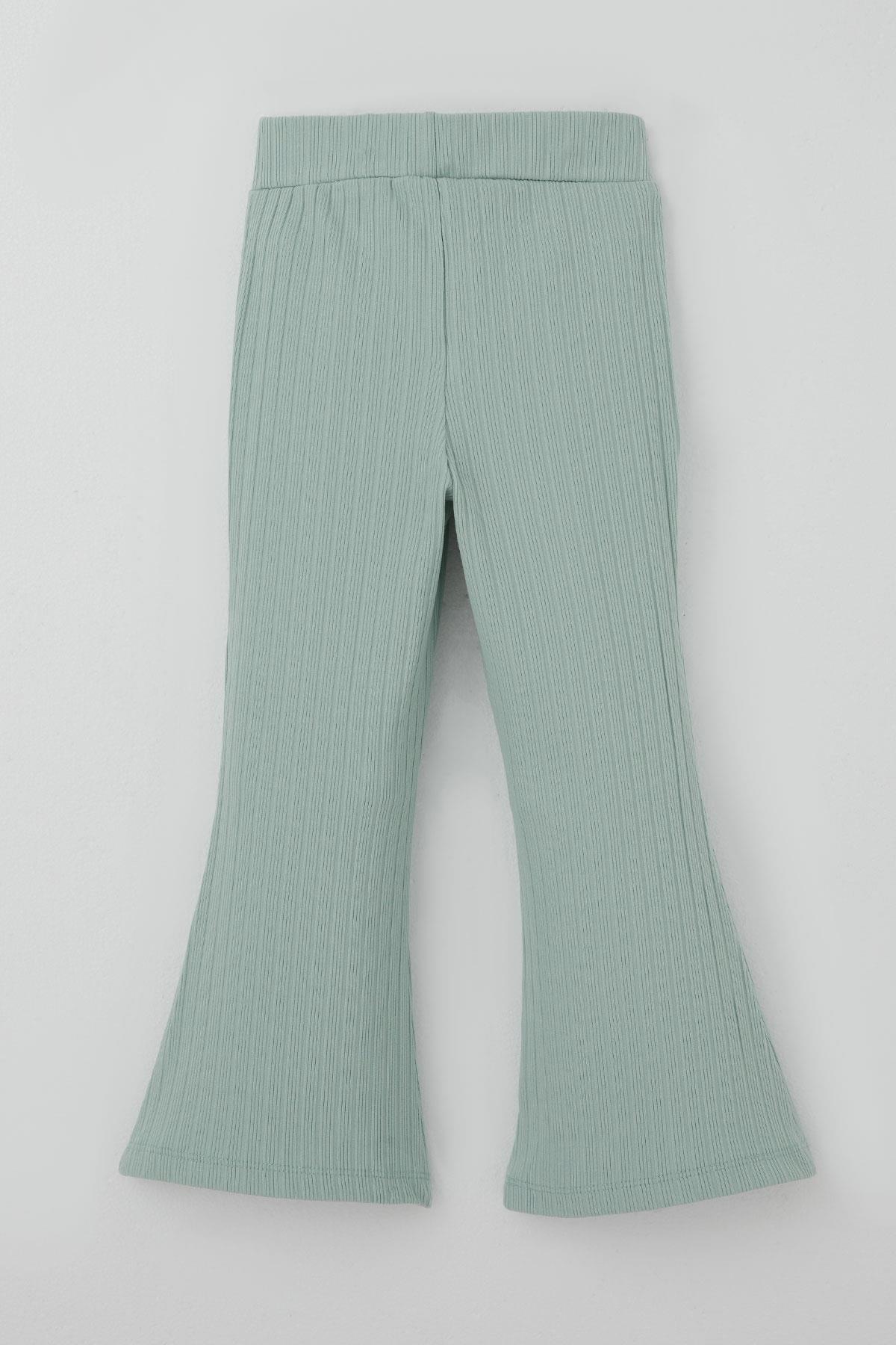 Breeze Kız Çocuk Tayt Bel Kısmı Arma Aksesuar Detaylı Su Yeşili (3-7 Yaş)