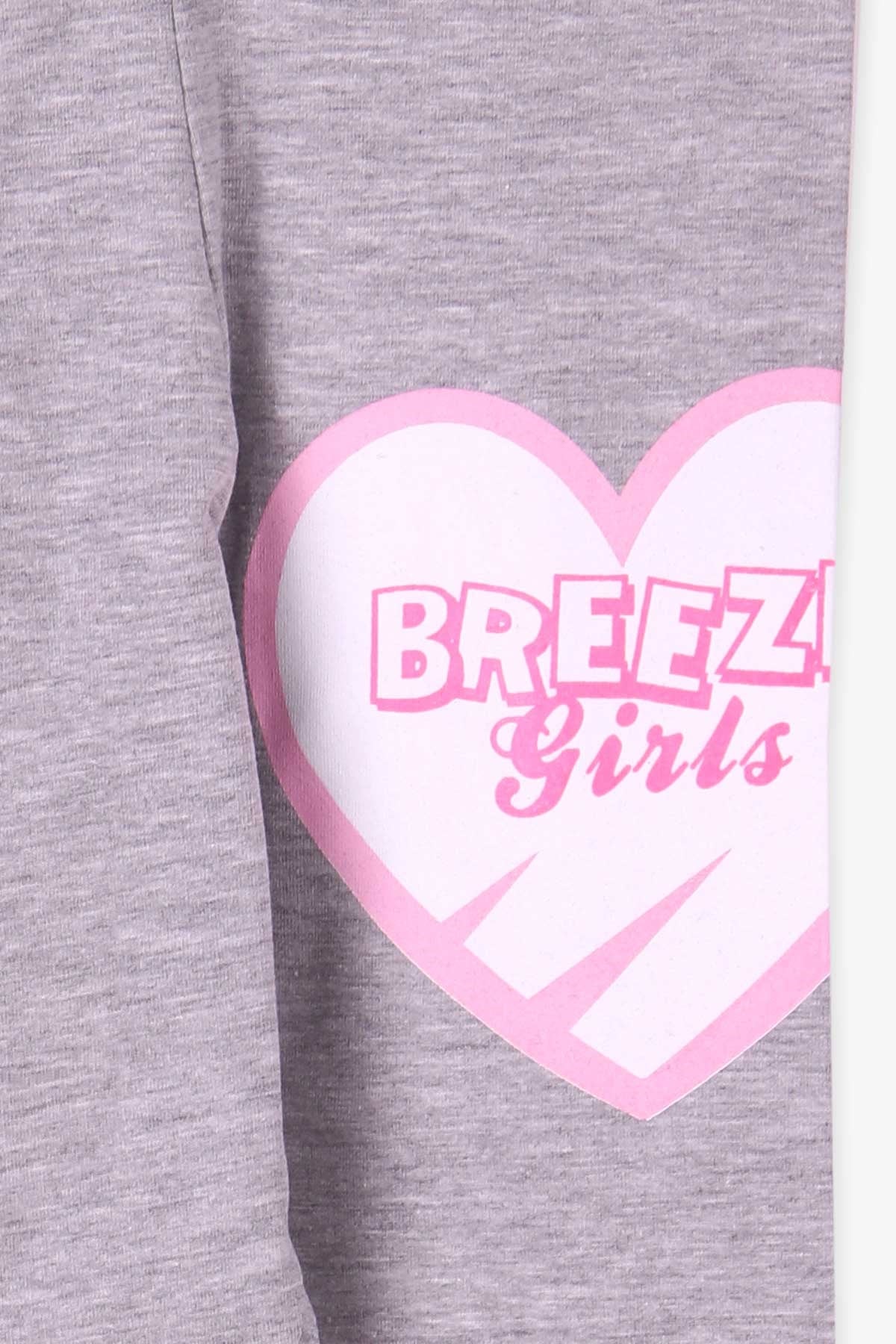 Breeze Kız Çocuk Tayt Breeze Baskılı Açık Gri (5-10 Yaş)