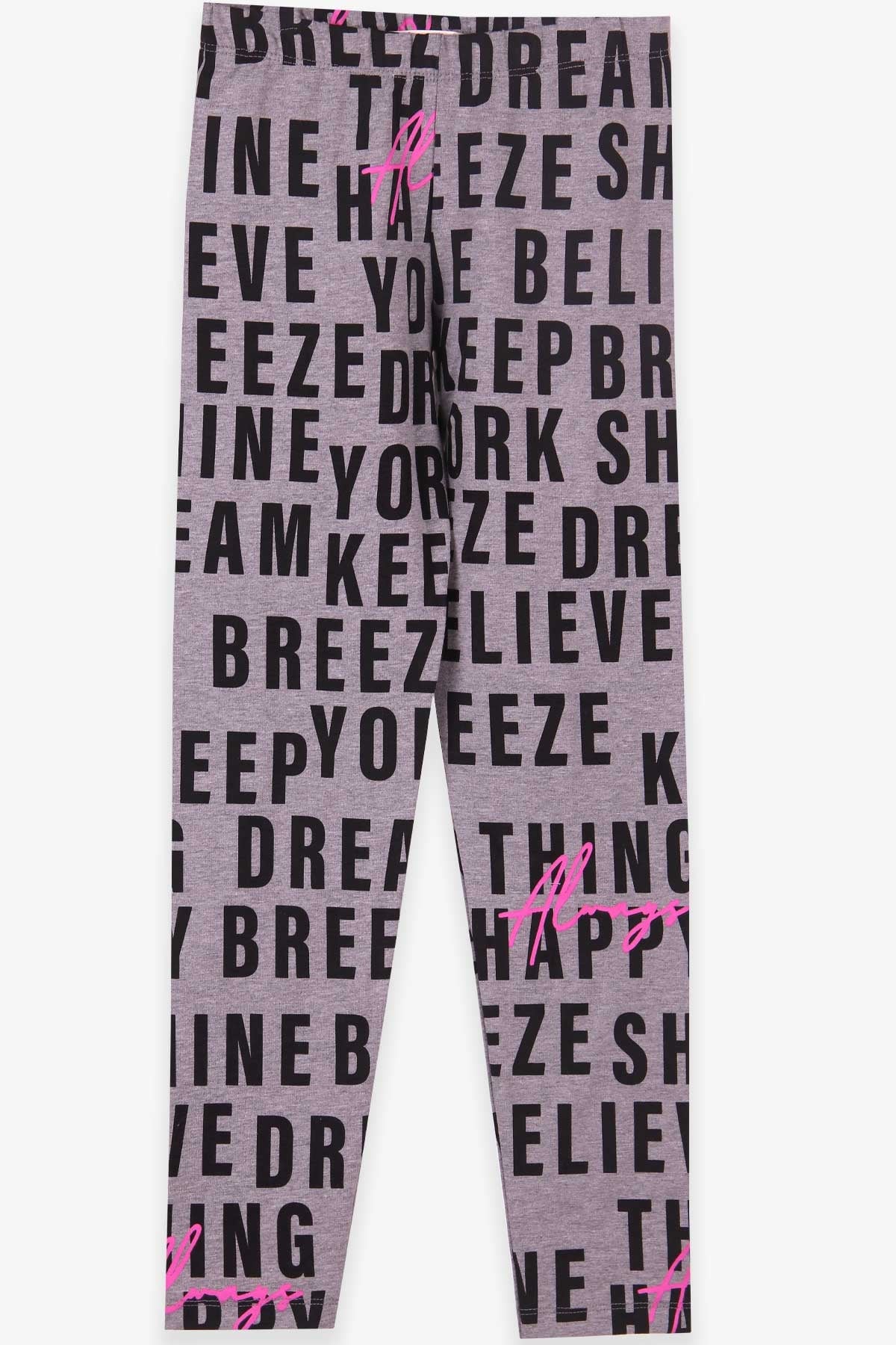 Breeze Kız Çocuk Tayt Breeze Baskılı Füme (9-14 Yaş)