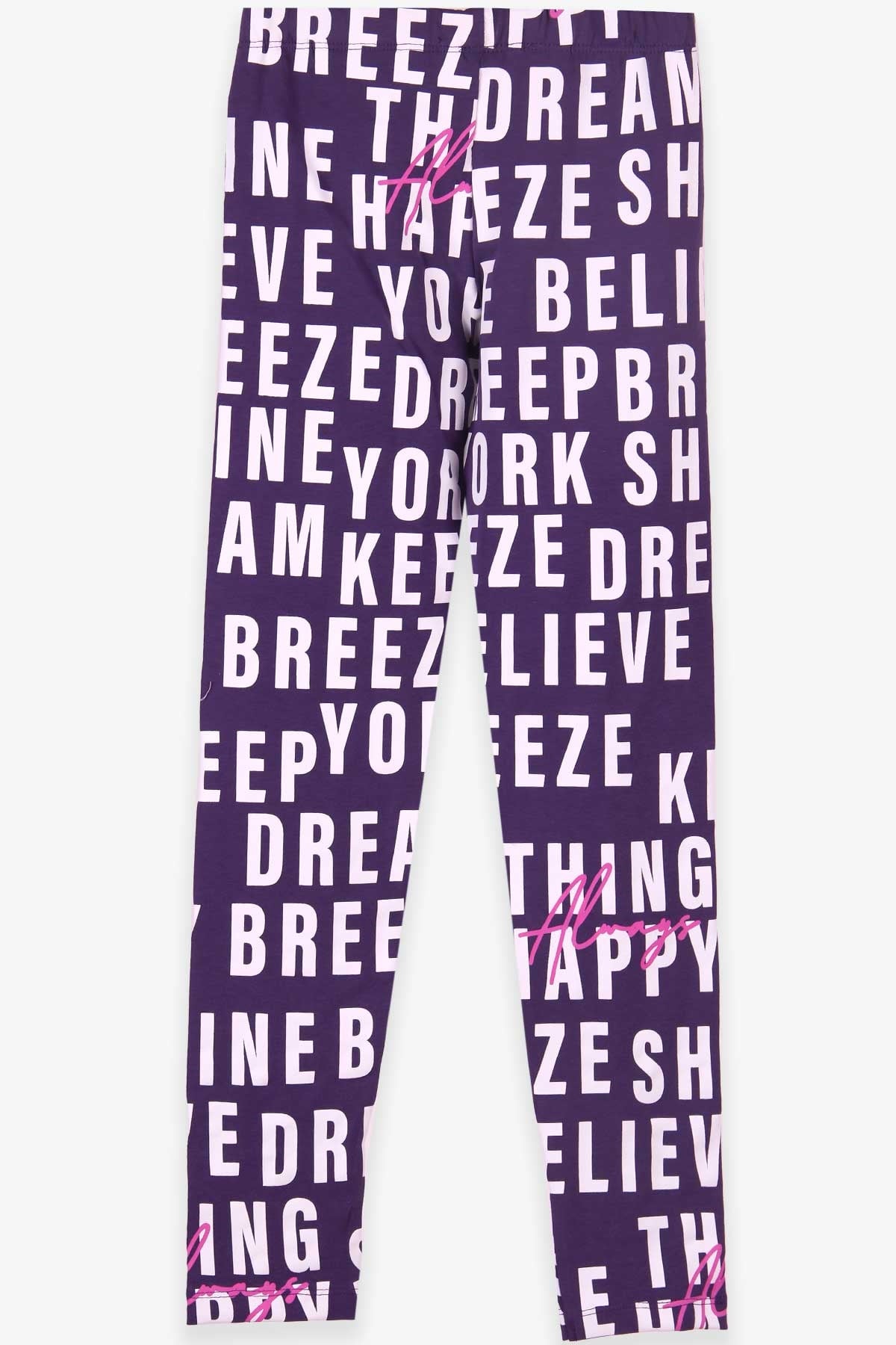 Breeze Kiz Çocuk Tayt Breeze Baskili Lila (9-14 Yaş)