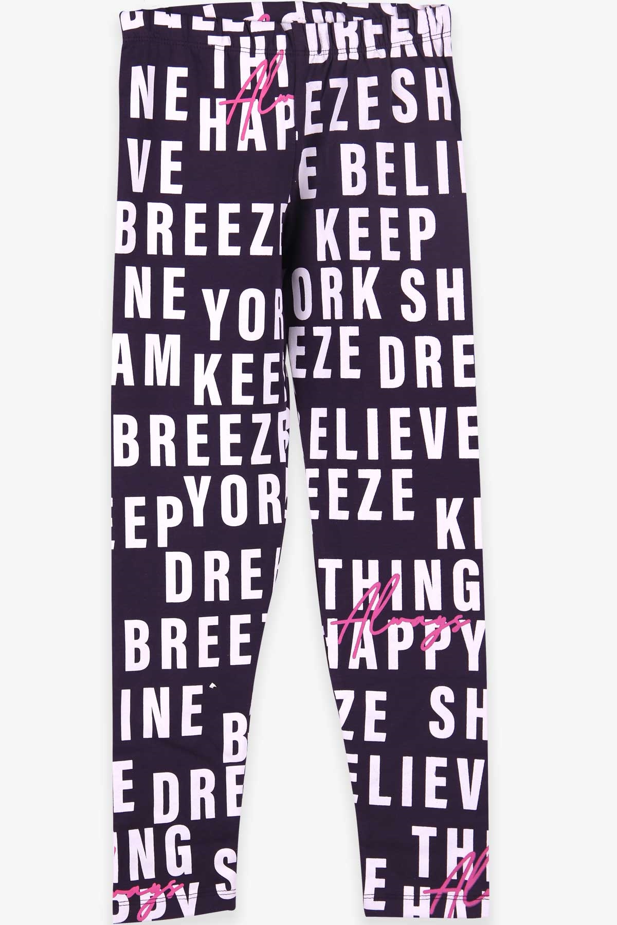 Breeze Kız Çocuk Tayt Breeze Baskılı Mor (9-14 Yaş)
