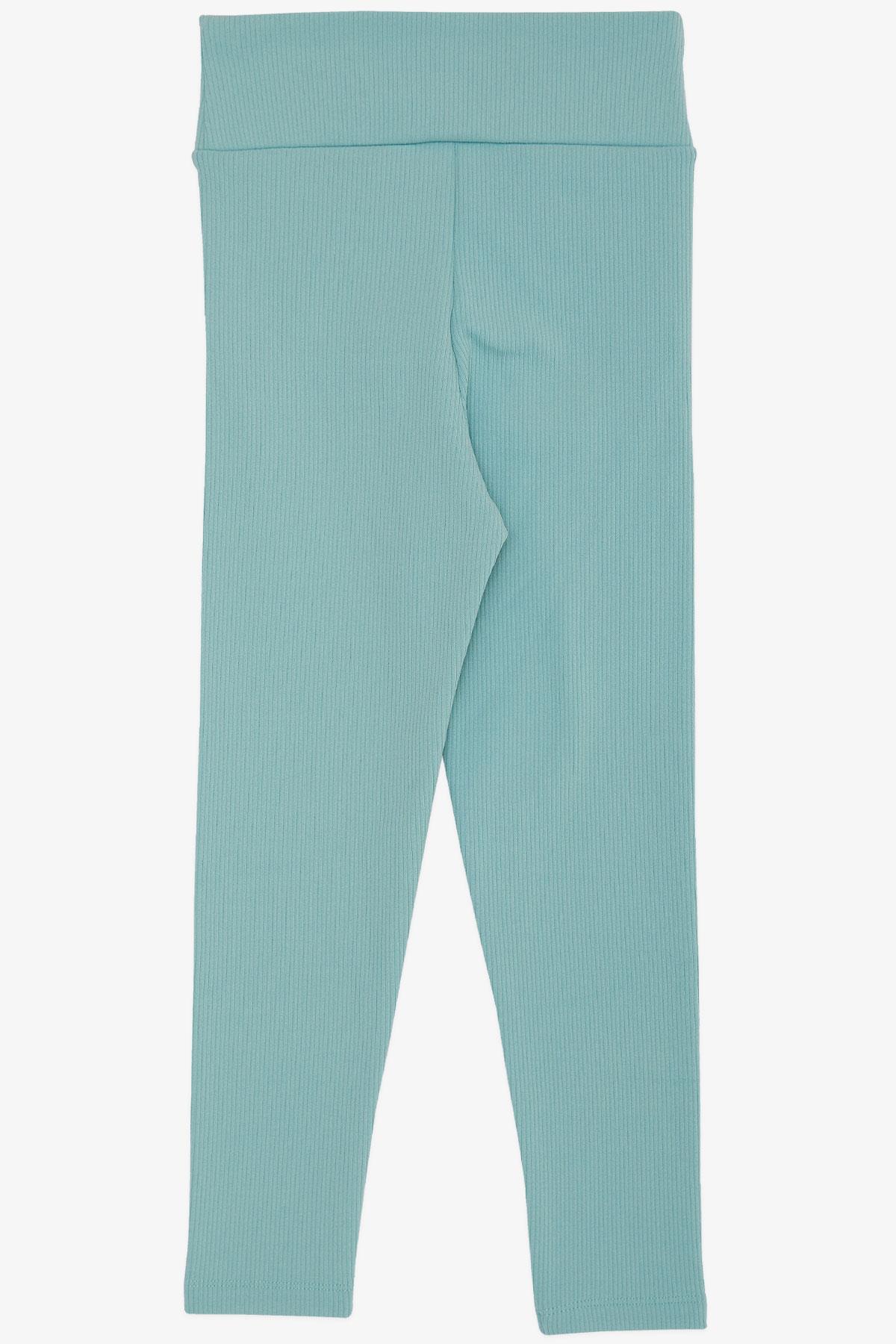 Breeze Kız Çocuk Tayt Fashion Armalı Taşlı Su Yeşili (8-14 Yaş)