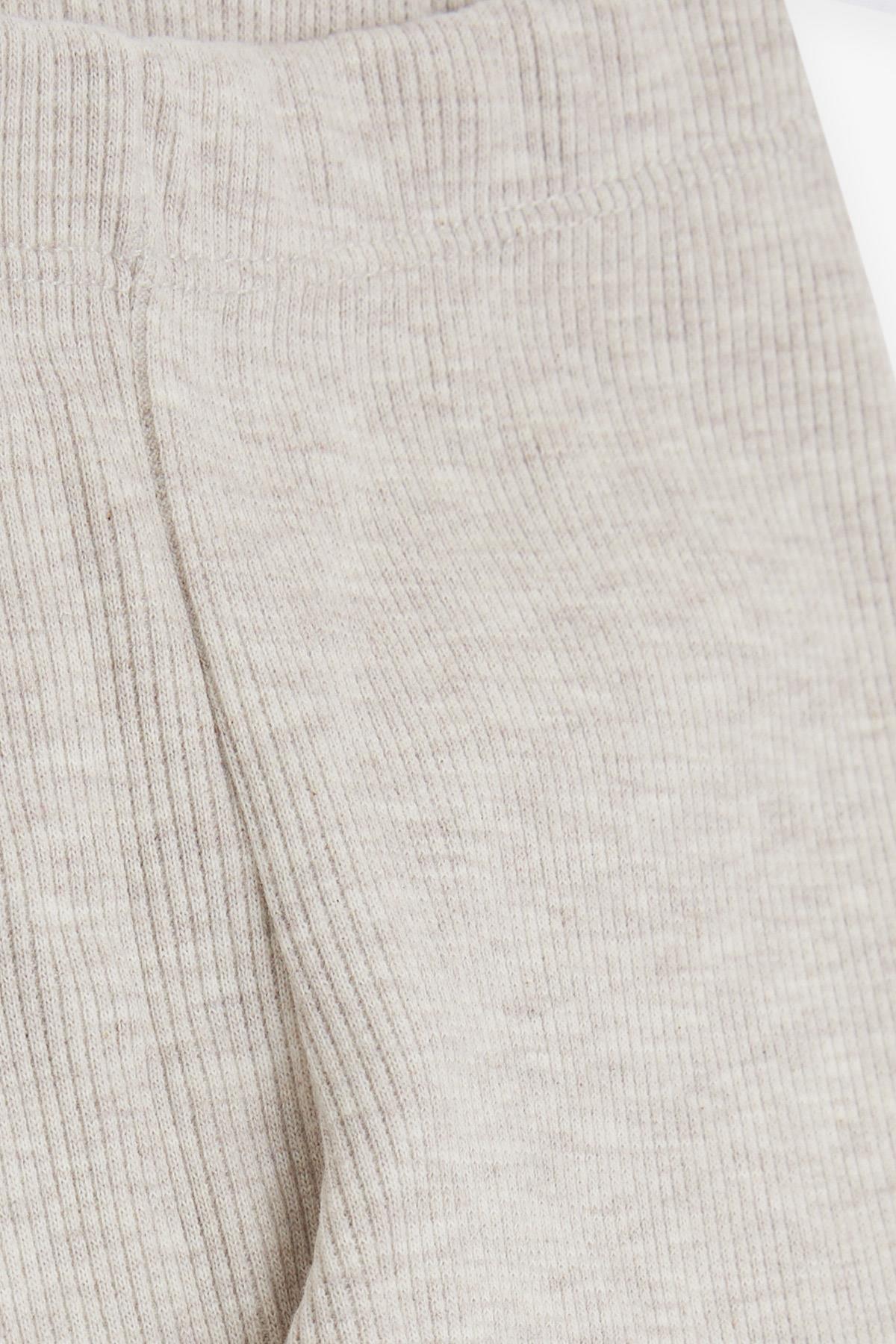 Breeze Kız Çocuk Tayt Fitilli Basic Bej Melanj (3-8 Yaş)