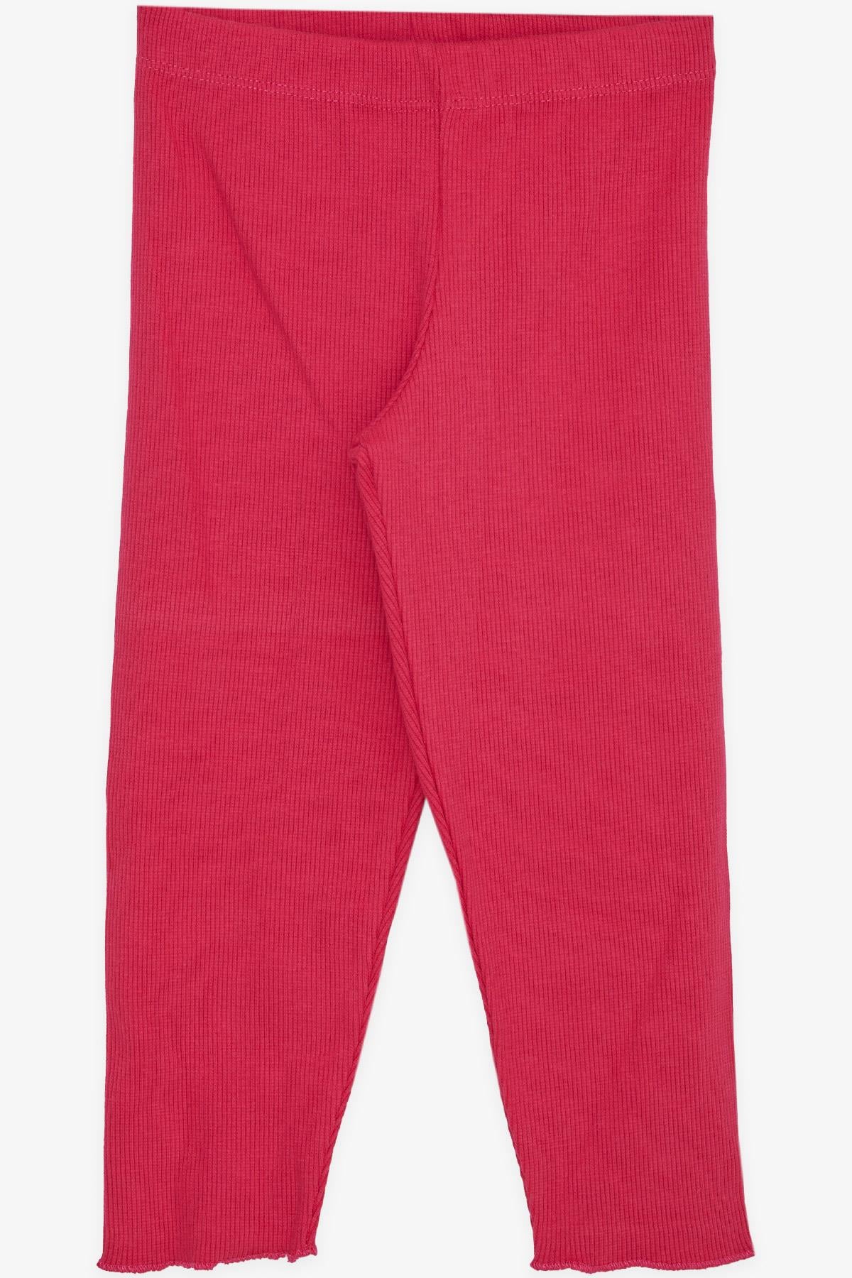 Breeze Kız Çocuk Tayt Fitilli Basic Fuşya (3-8 Yaş)