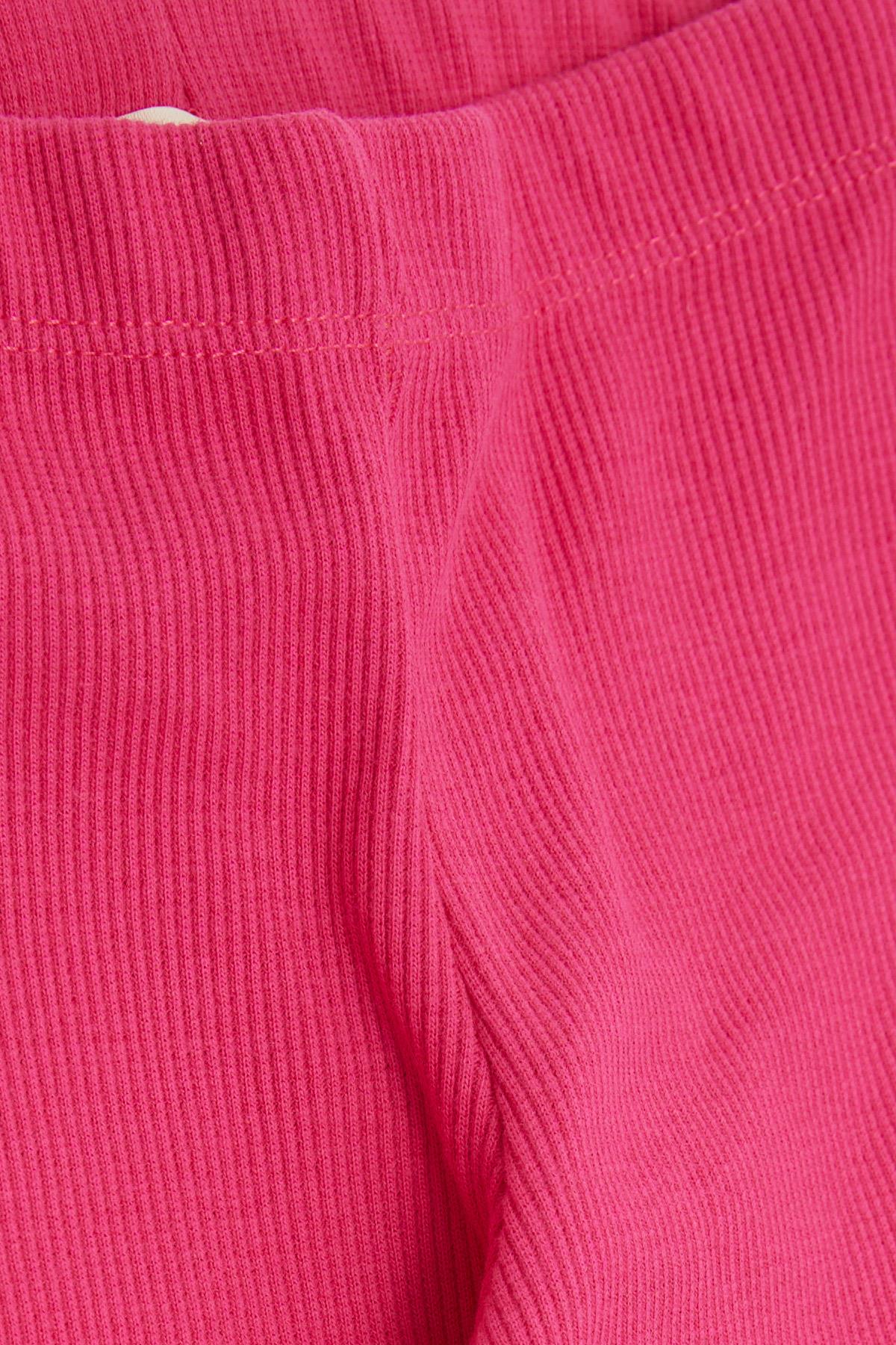 Breeze Kız Çocuk Tayt Fitilli Basic Fuşya (3-8 Yaş)