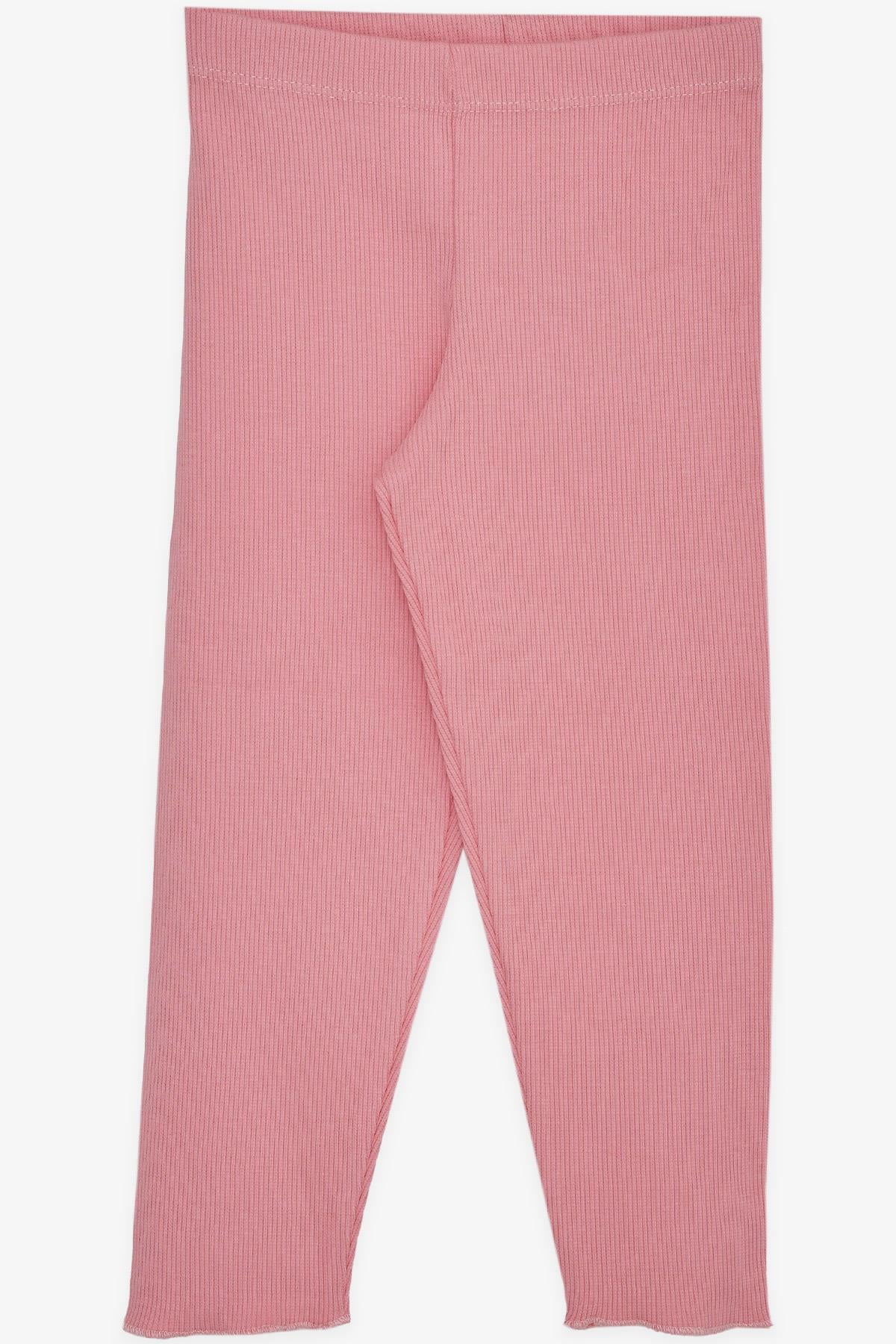 Breeze Kız Çocuk Tayt Fitilli Basic Mercan (3-8 Yaş)