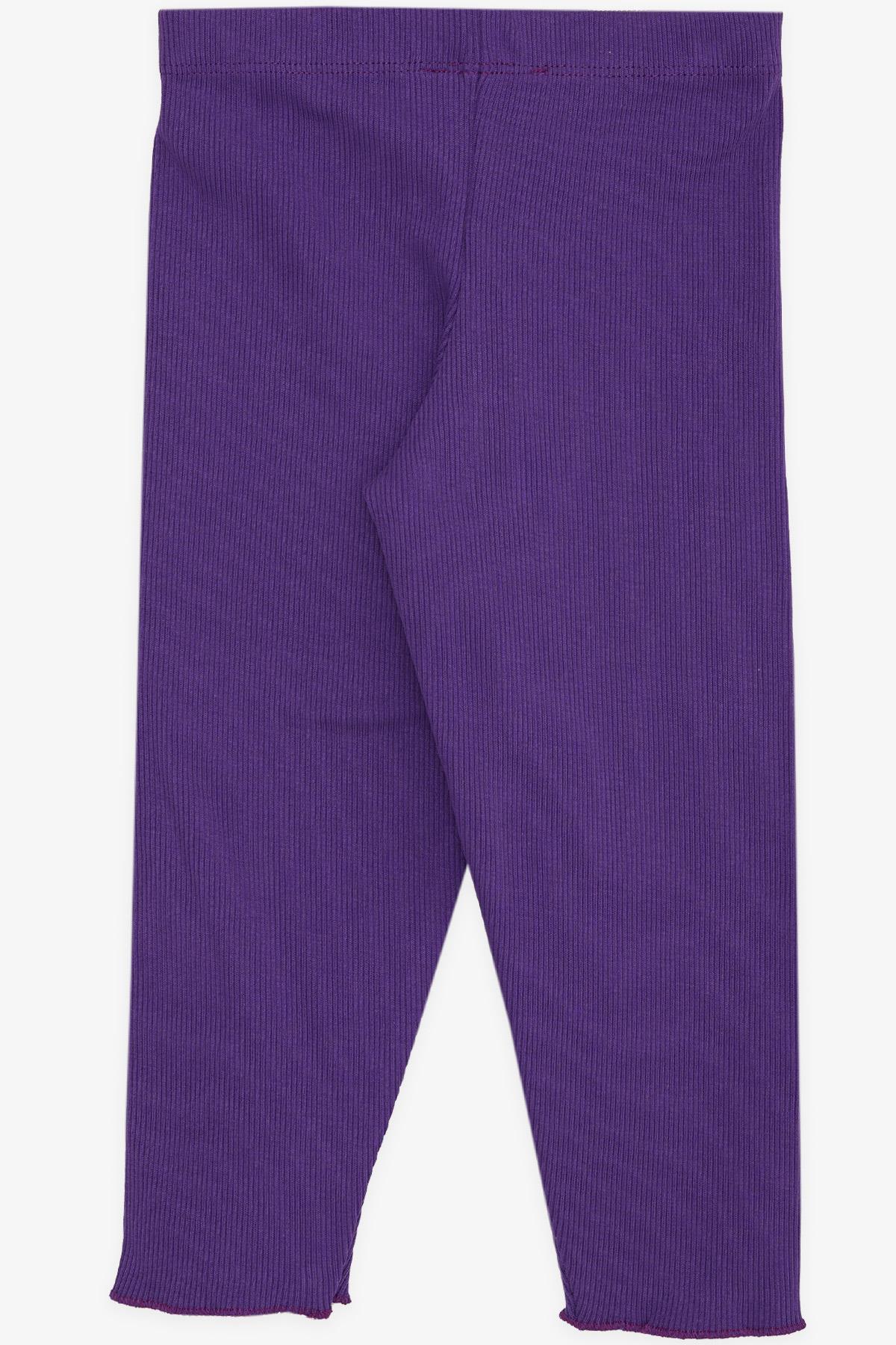 Breeze Kız Çocuk Tayt Fitilli Basic Mor (3-8 Yaş)