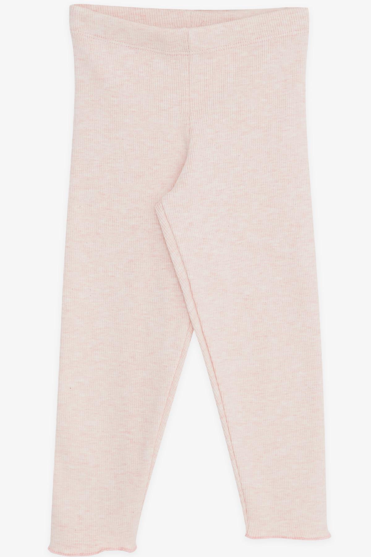 Breeze Kız Çocuk Tayt Fitilli Basic Pembe Melanj (3-8 Yaş)