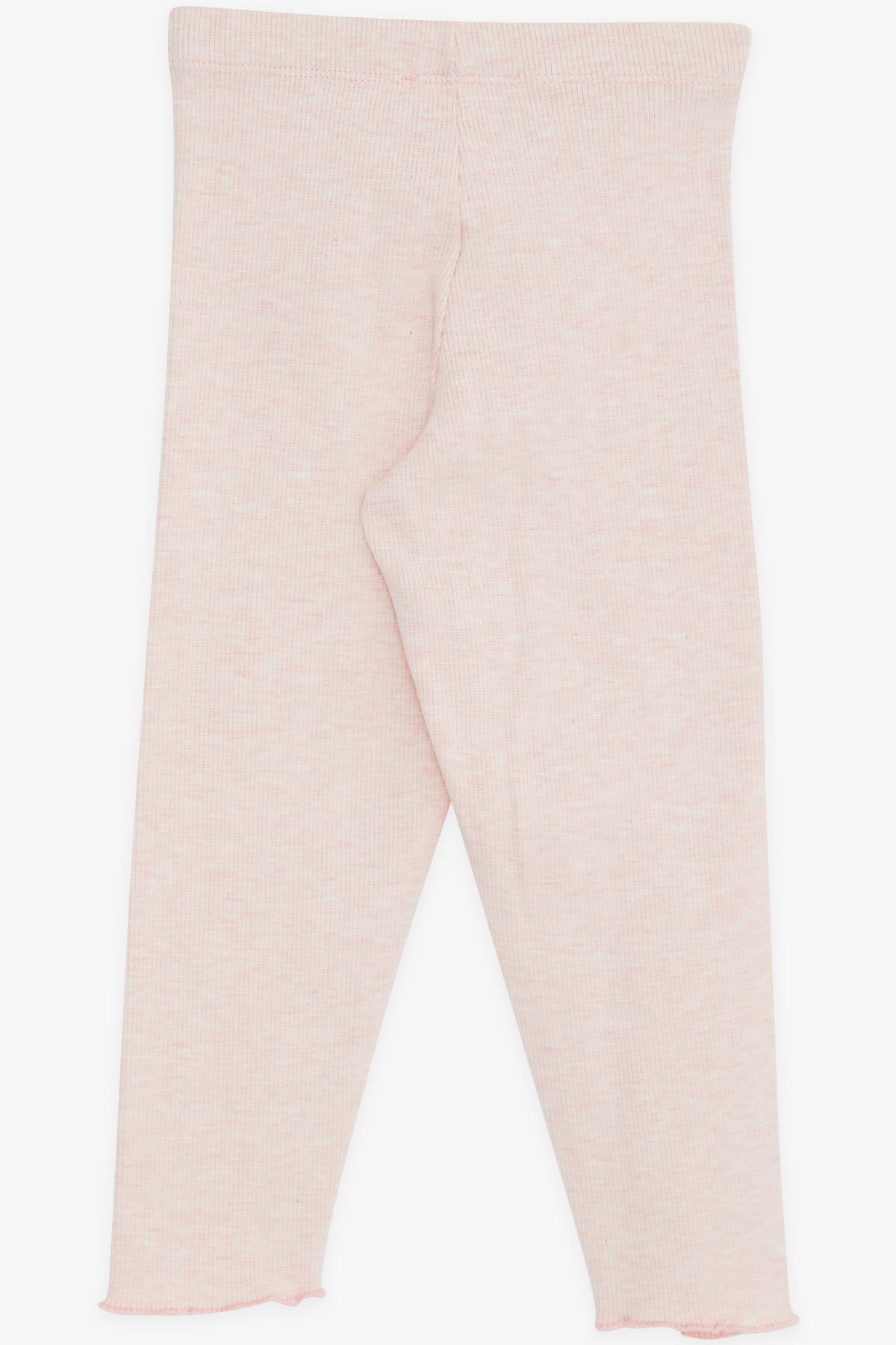 Breeze Kız Çocuk Tayt Fitilli Basic Pembe Melanj (3-8 Yaş)