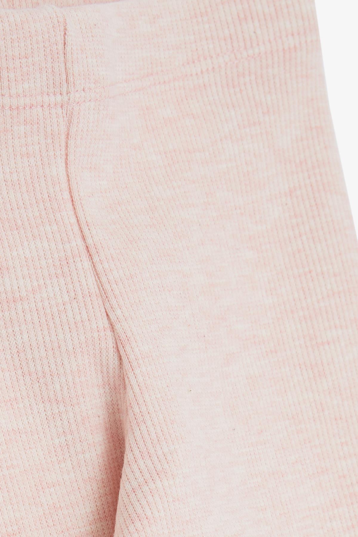 Breeze Kız Çocuk Tayt Fitilli Basic Pembe Melanj (3-8 Yaş)