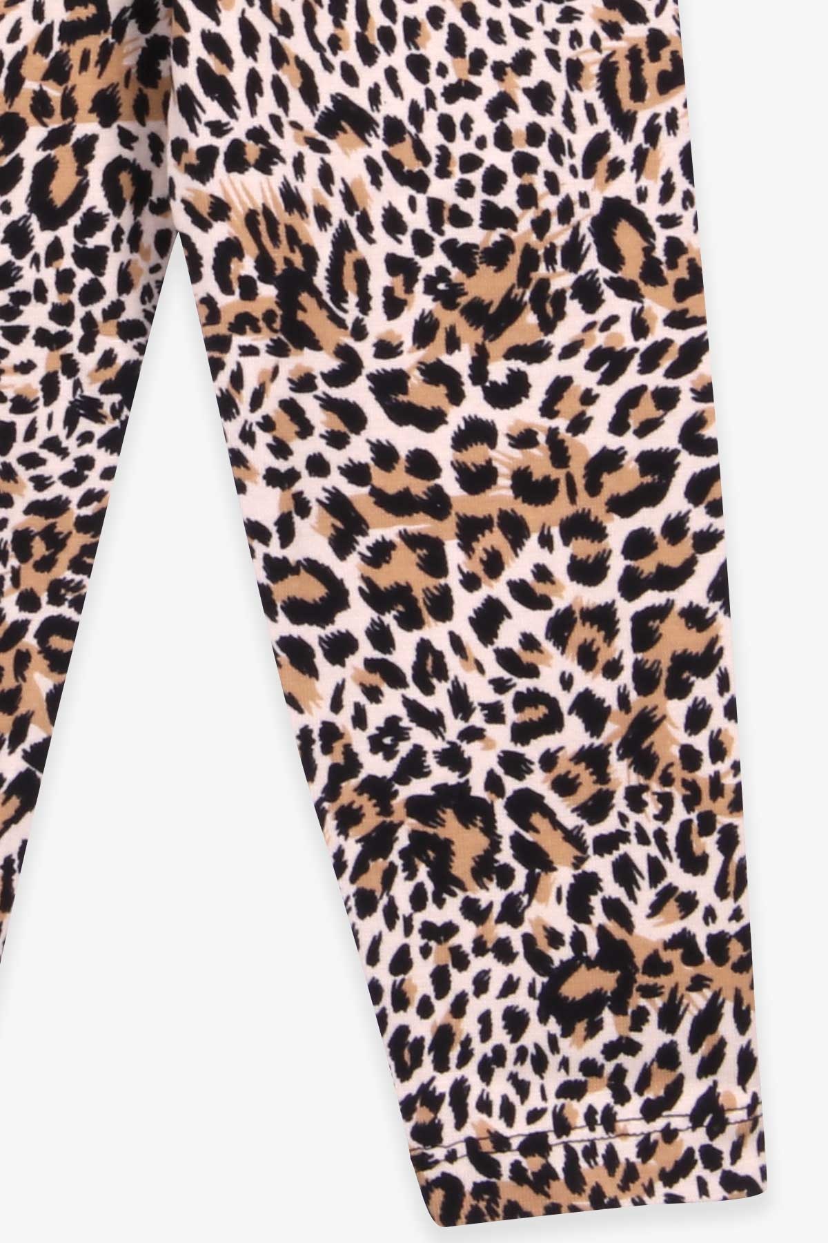 Breeze Kız Çocuk Tayt Leopar Desenli Bej (4-8 Yaş)