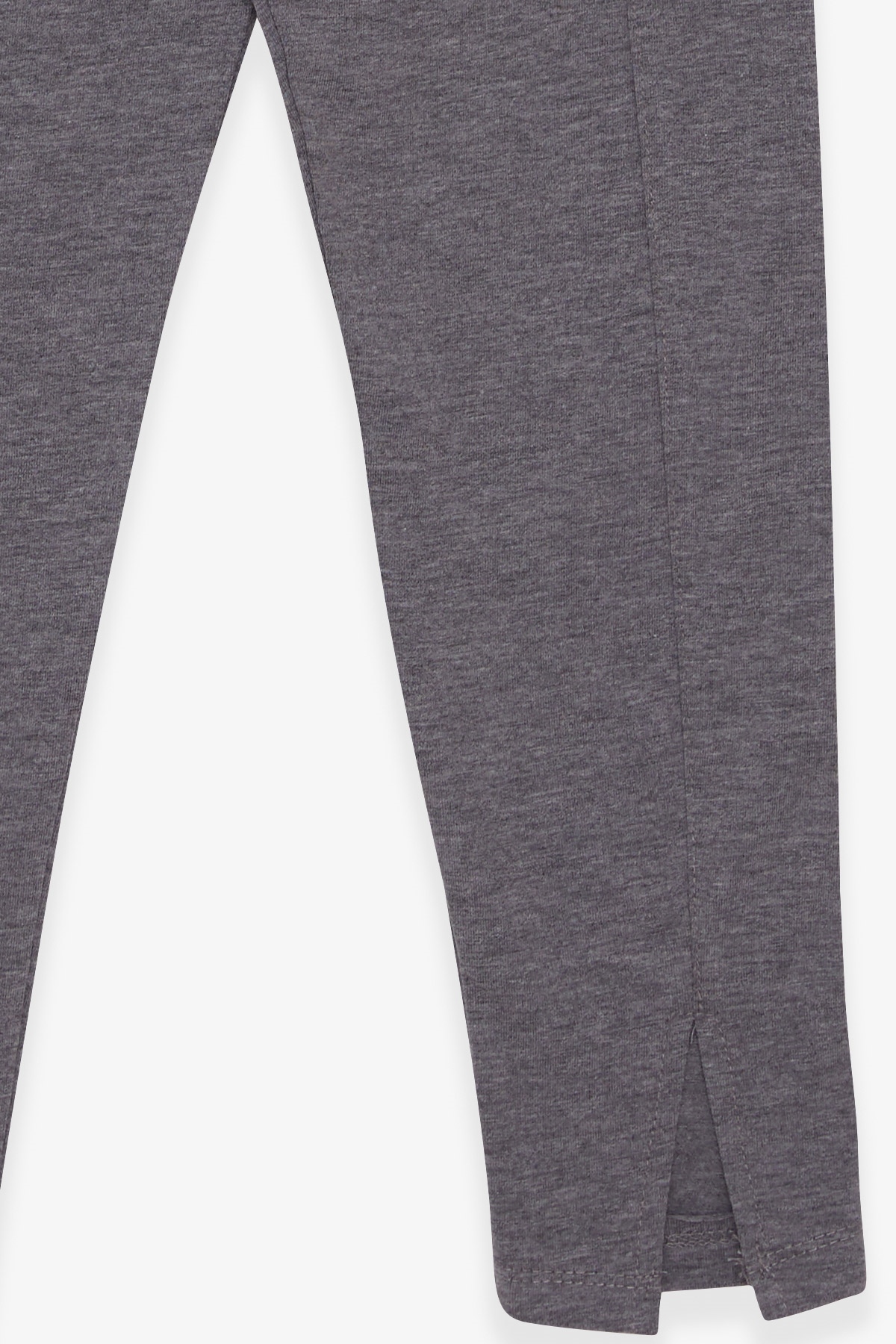 Breeze Kız Çocuk Tayt Paçası Yırtmaçlı Gri Melanj (8-14 Yaş)