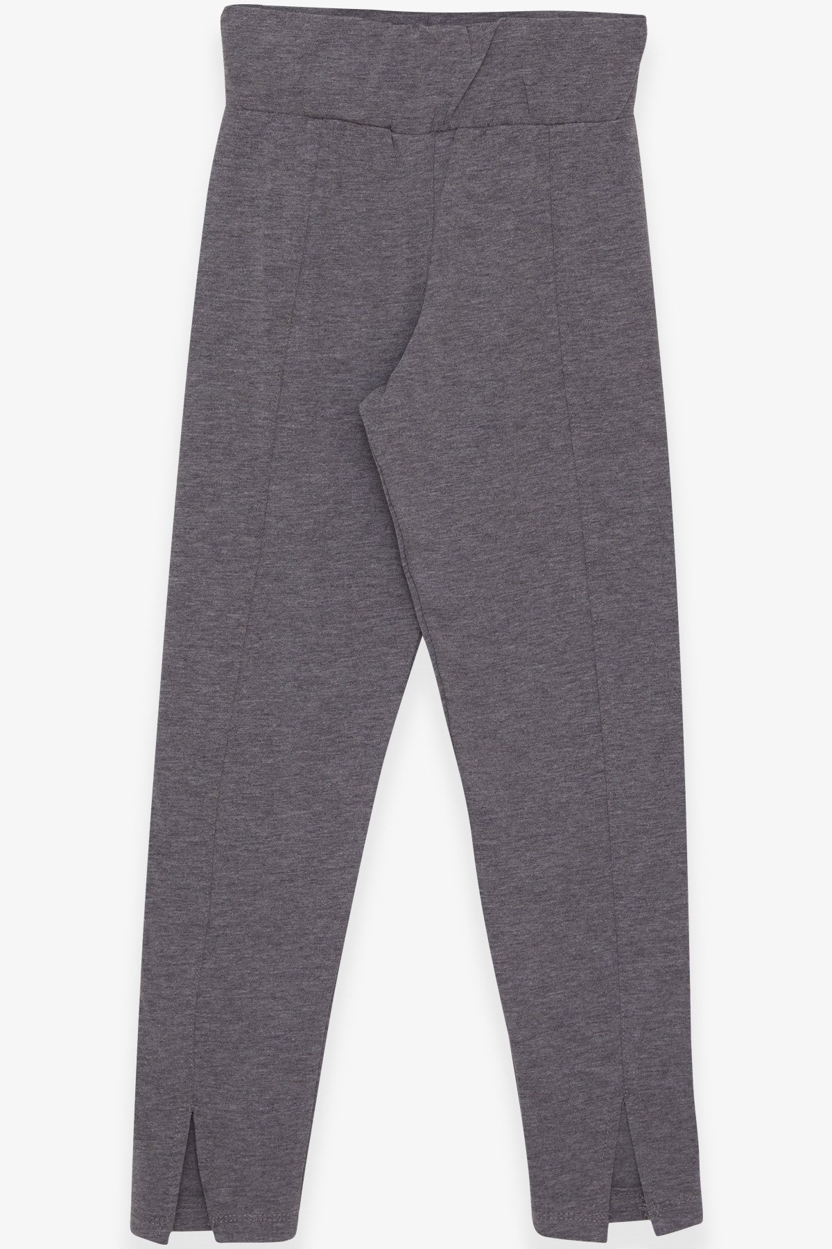Breeze Kız Çocuk Tayt Paçası Yırtmaçlı Gri Melanj (8-14 Yaş)