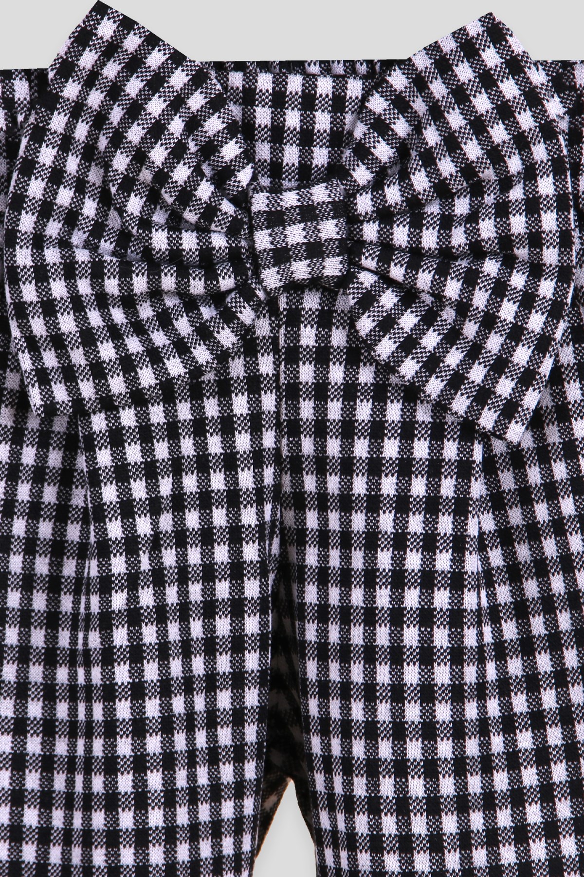 Breeze Kız Çocuk Tayt Pantalon Ekoseli Fiyonklu Siyah (1-4 Yaş)