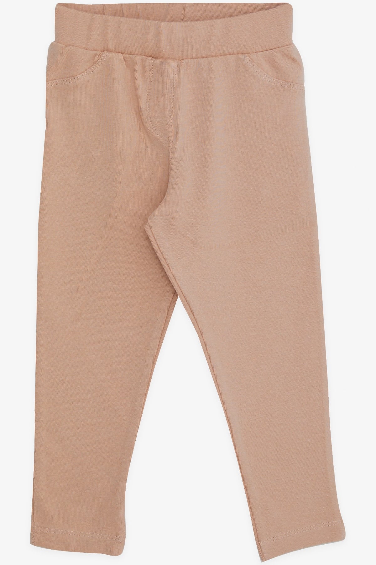 Breeze Kız Çocuk Tayt Pantolon Arkası Cepli Bej (2-6 Yaş)