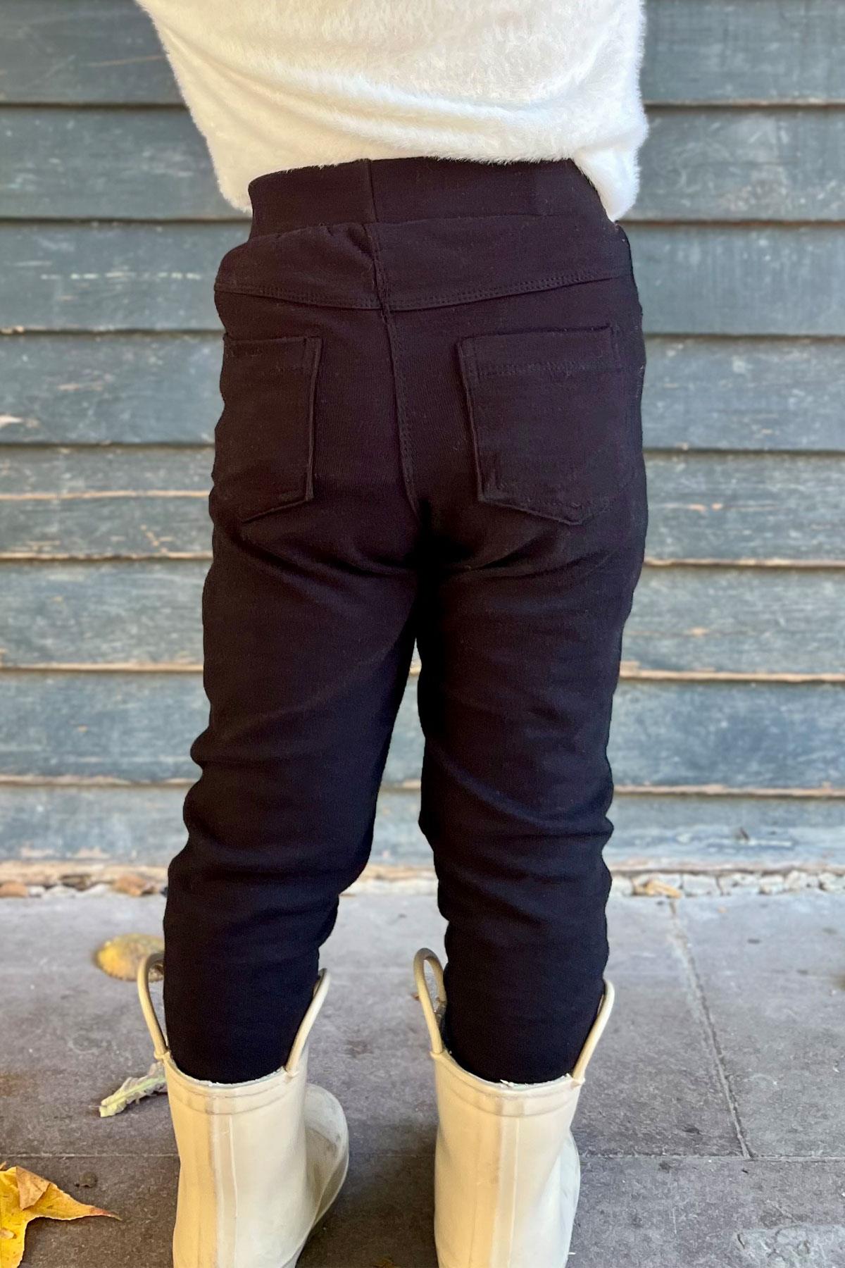 Breeze Kız Çocuk Tayt Pantolon Arkası Cepli Siyah (2-6 Yaş)